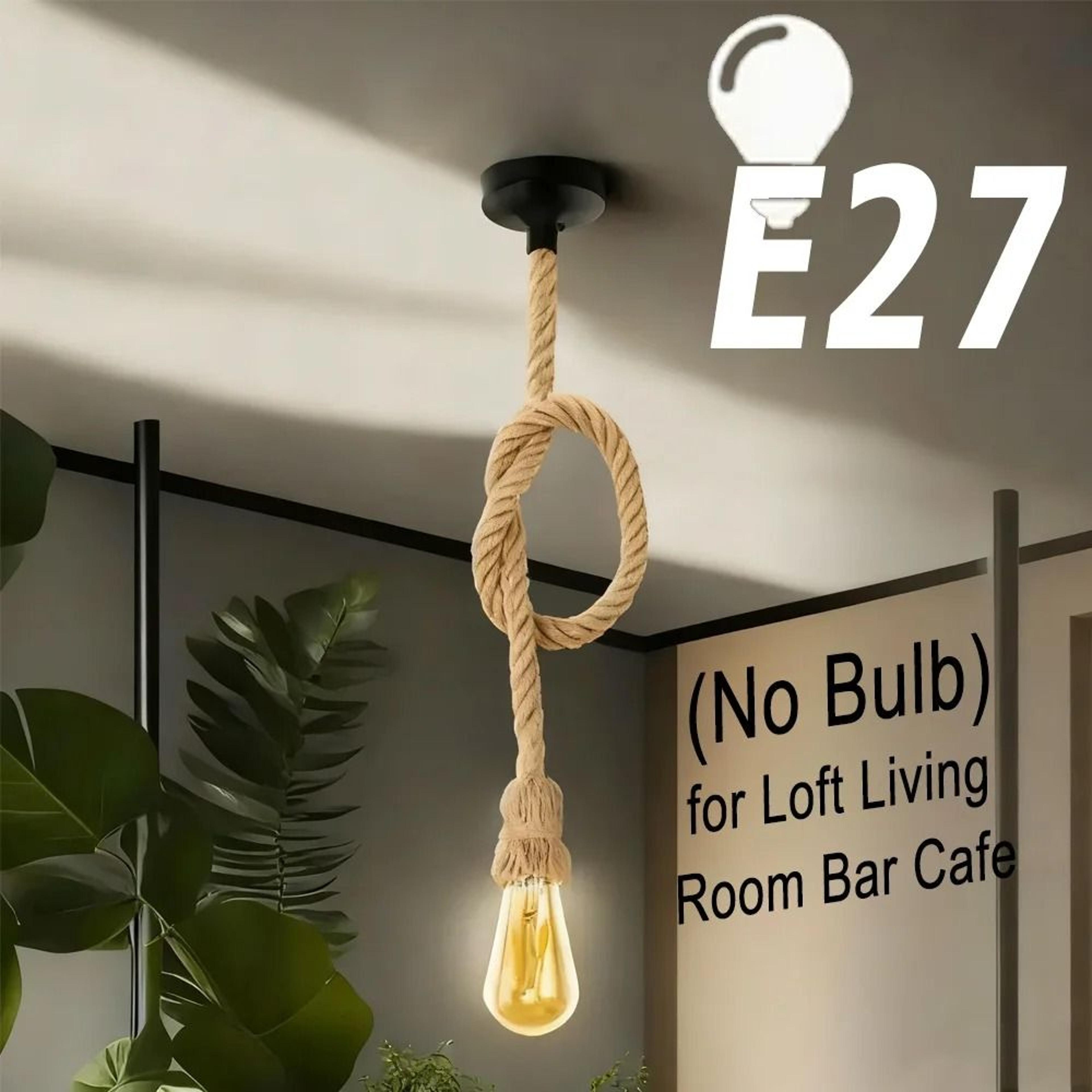 vintage industrial hemp rope pendant light base