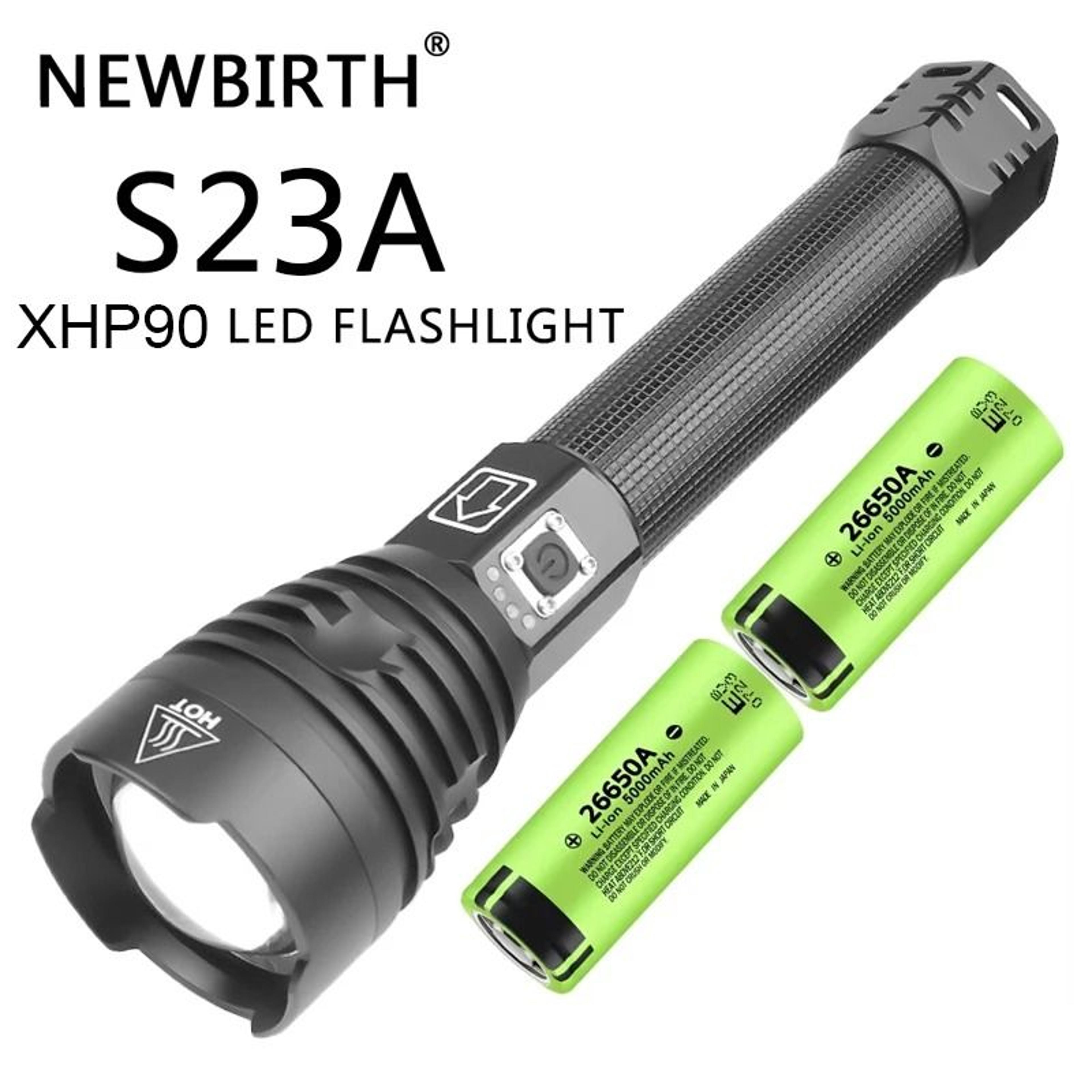 high-output xhp70 3000-lumen tactical rechargeable flashlight
