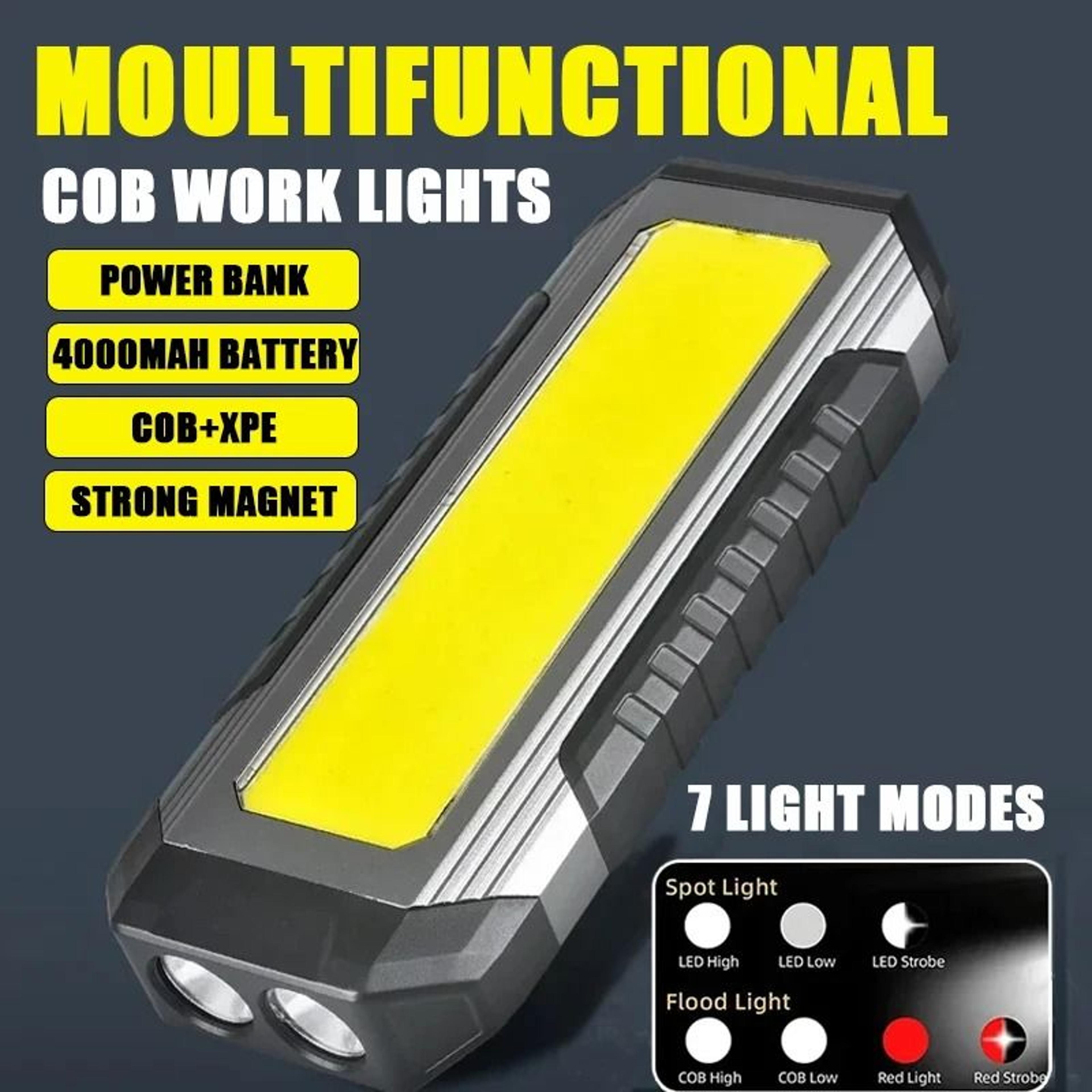 heavy-duty cob led rechargeable work light and 4000mah power bank matrix