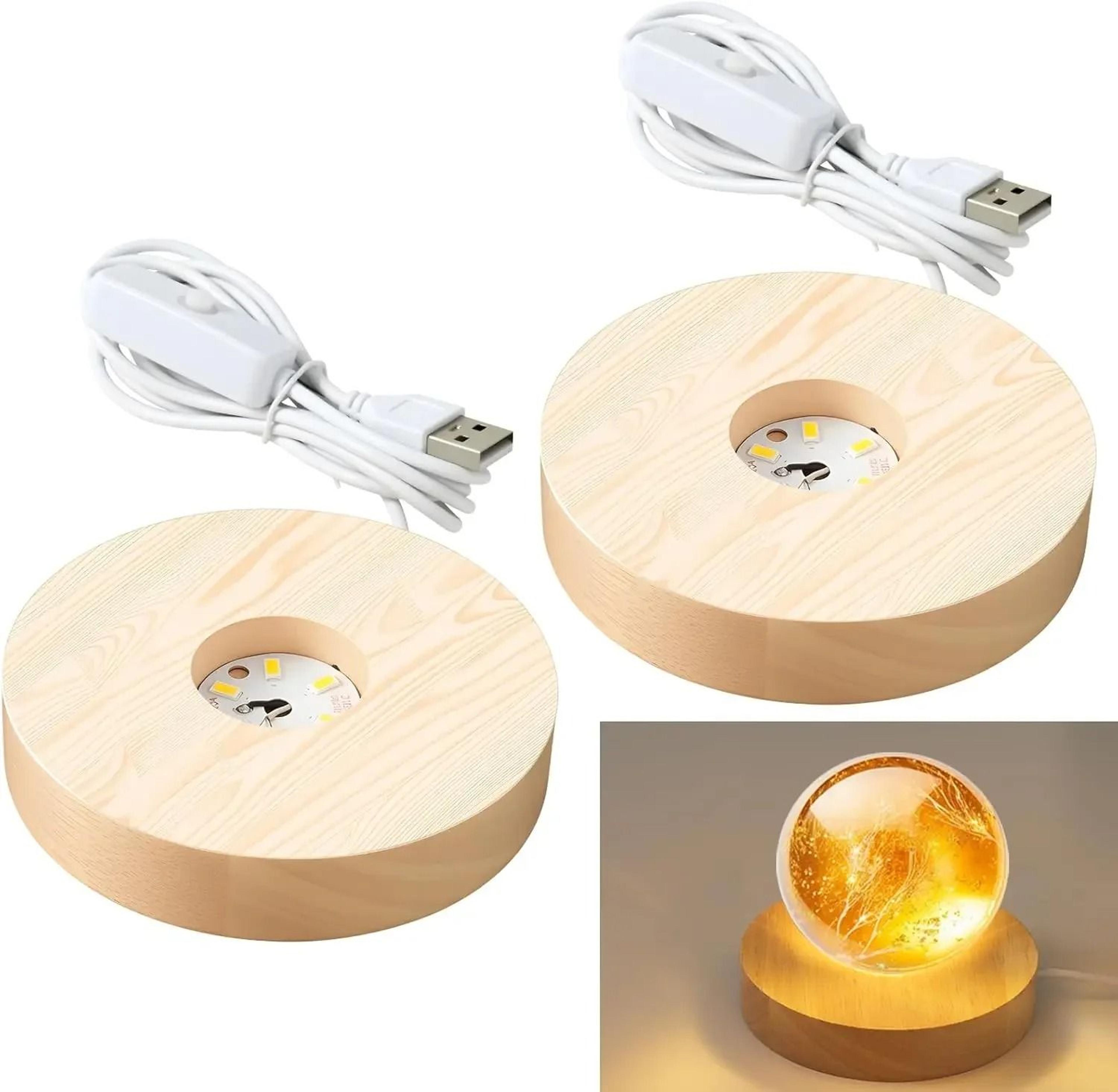 solid wood architectural led desktop display light base