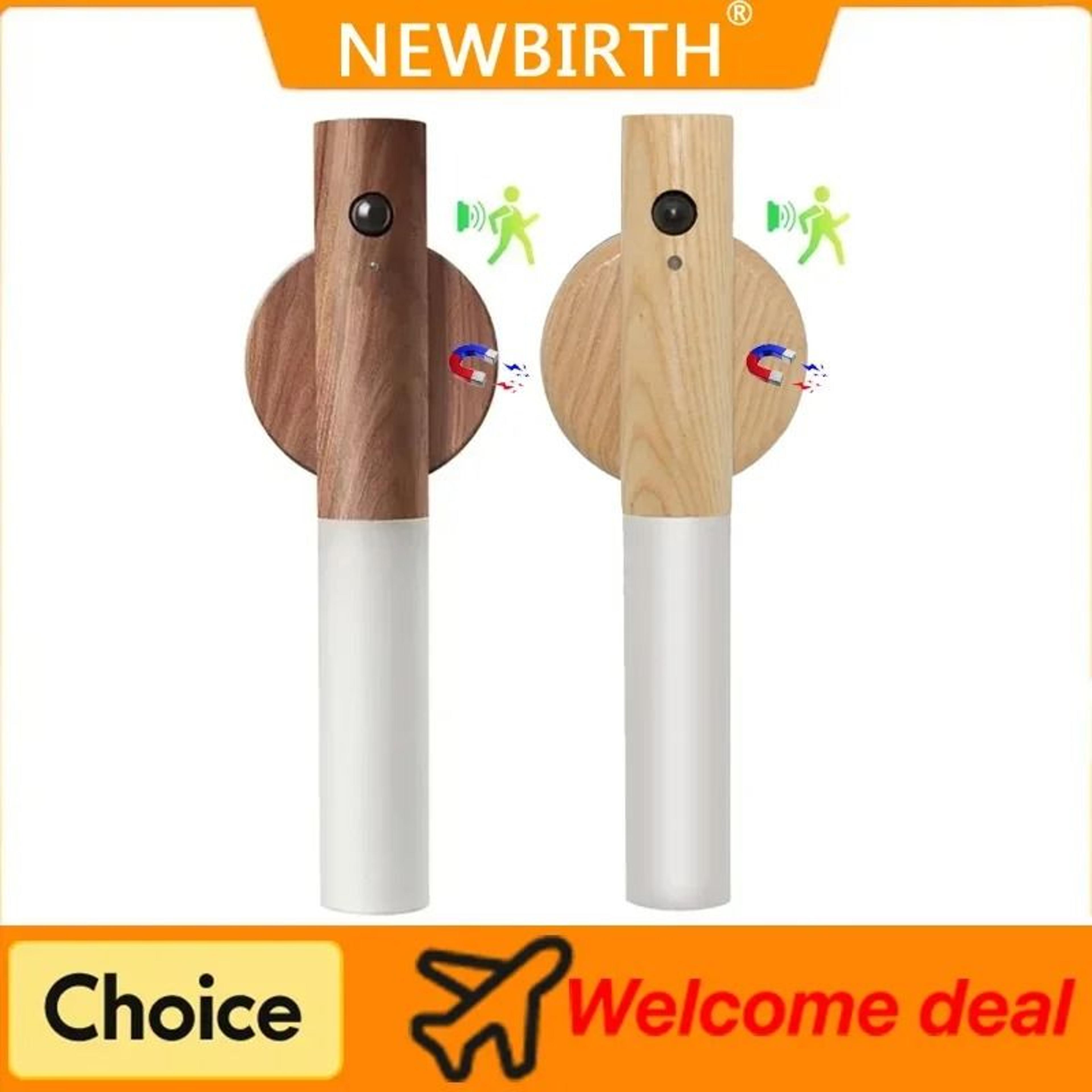 creative intelligent wooden motion sensor rechargeable magnetic wall light