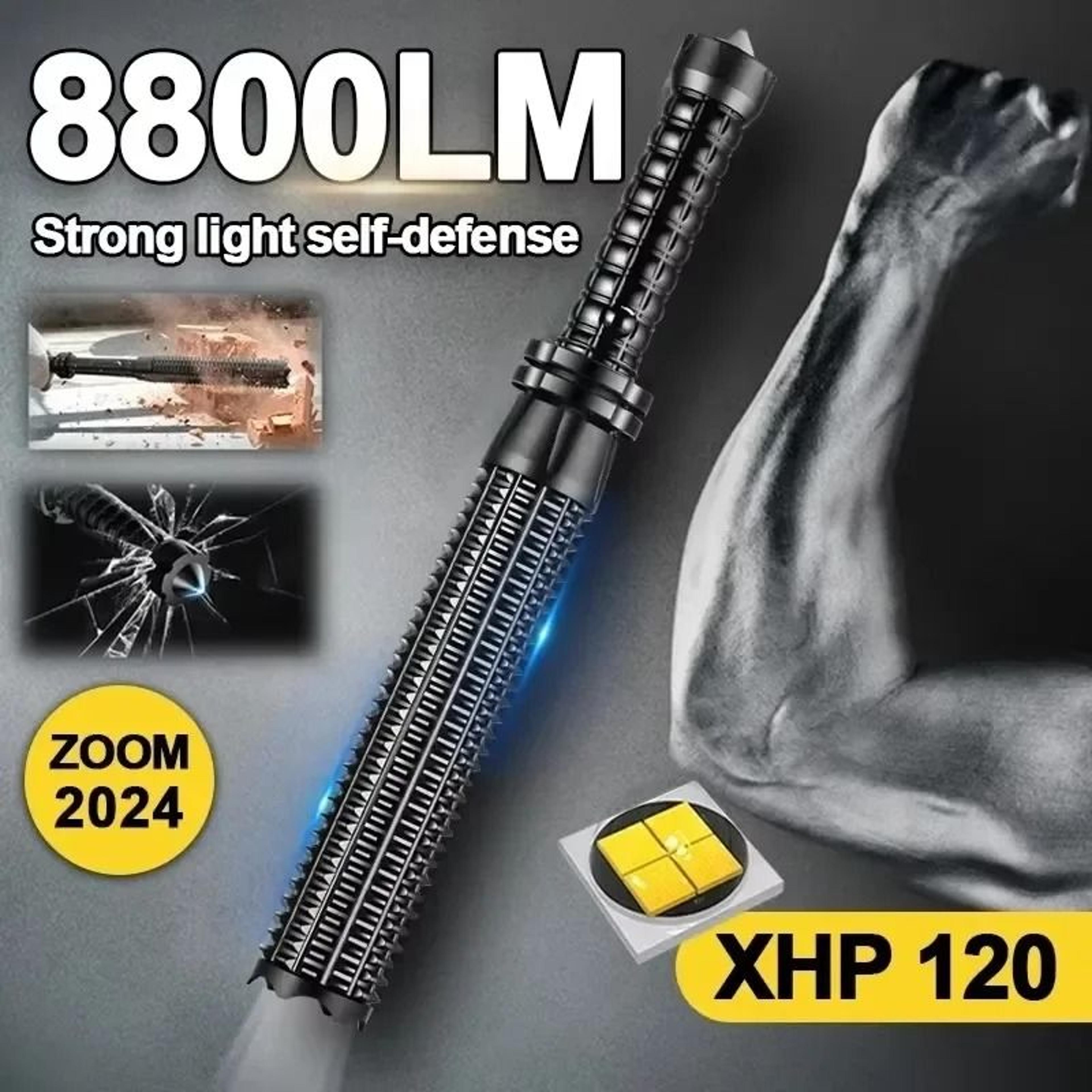 self-defense baseball bat tactical zoom flashlight torch
