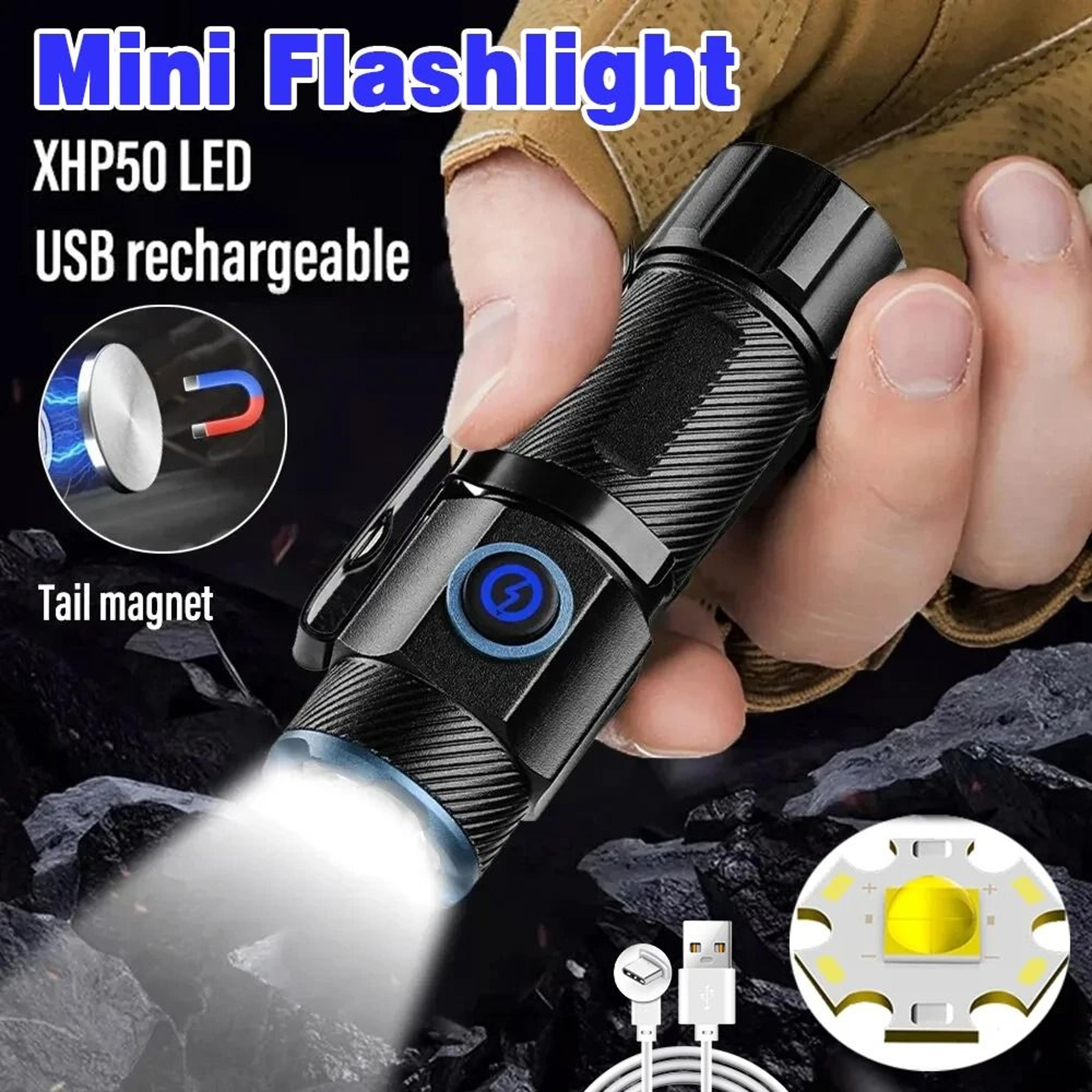 high-output xhp50 10000lm pocket edc tactical magnetic flashlight