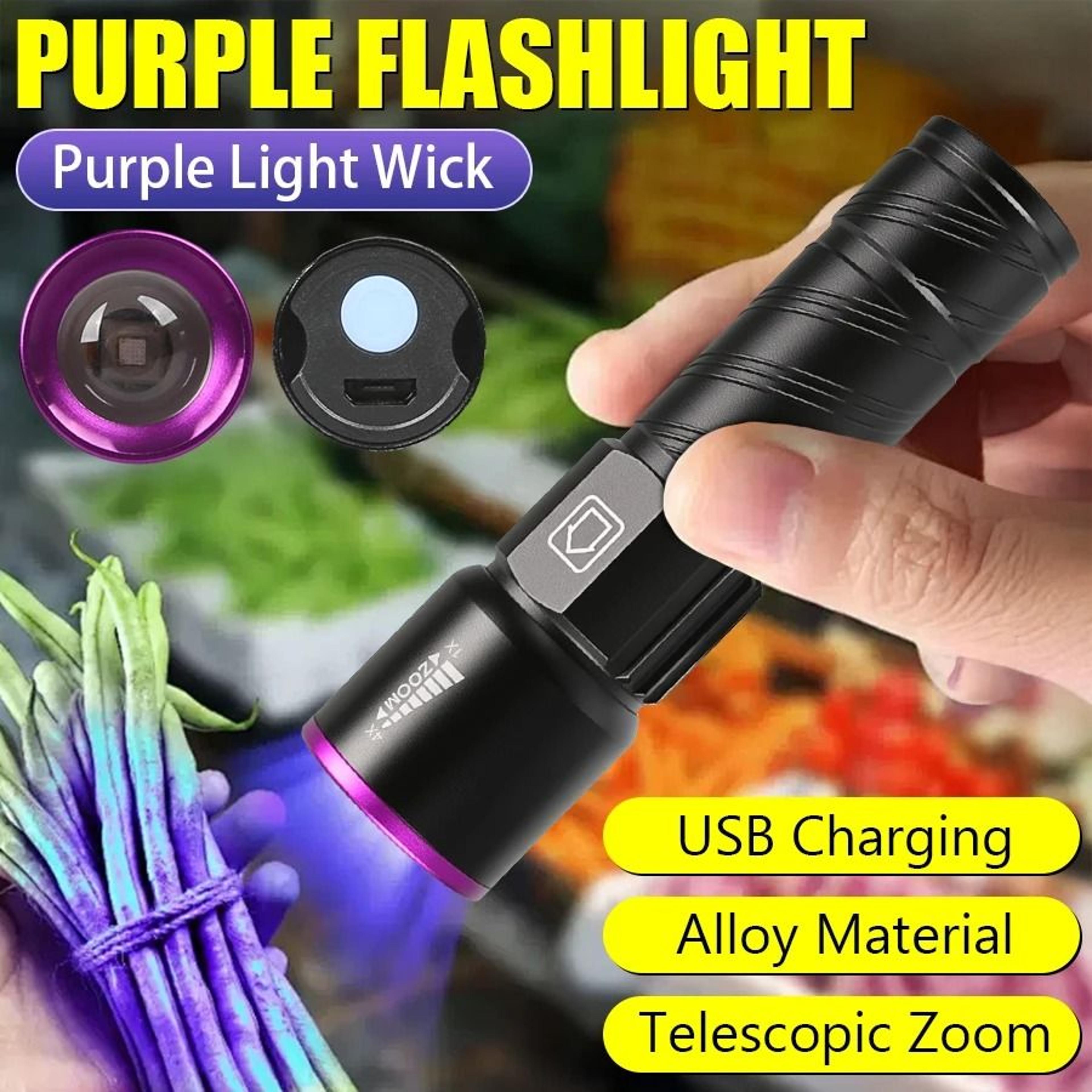 395nm uv ultraviolet rechargeable tactical inspector flashlight