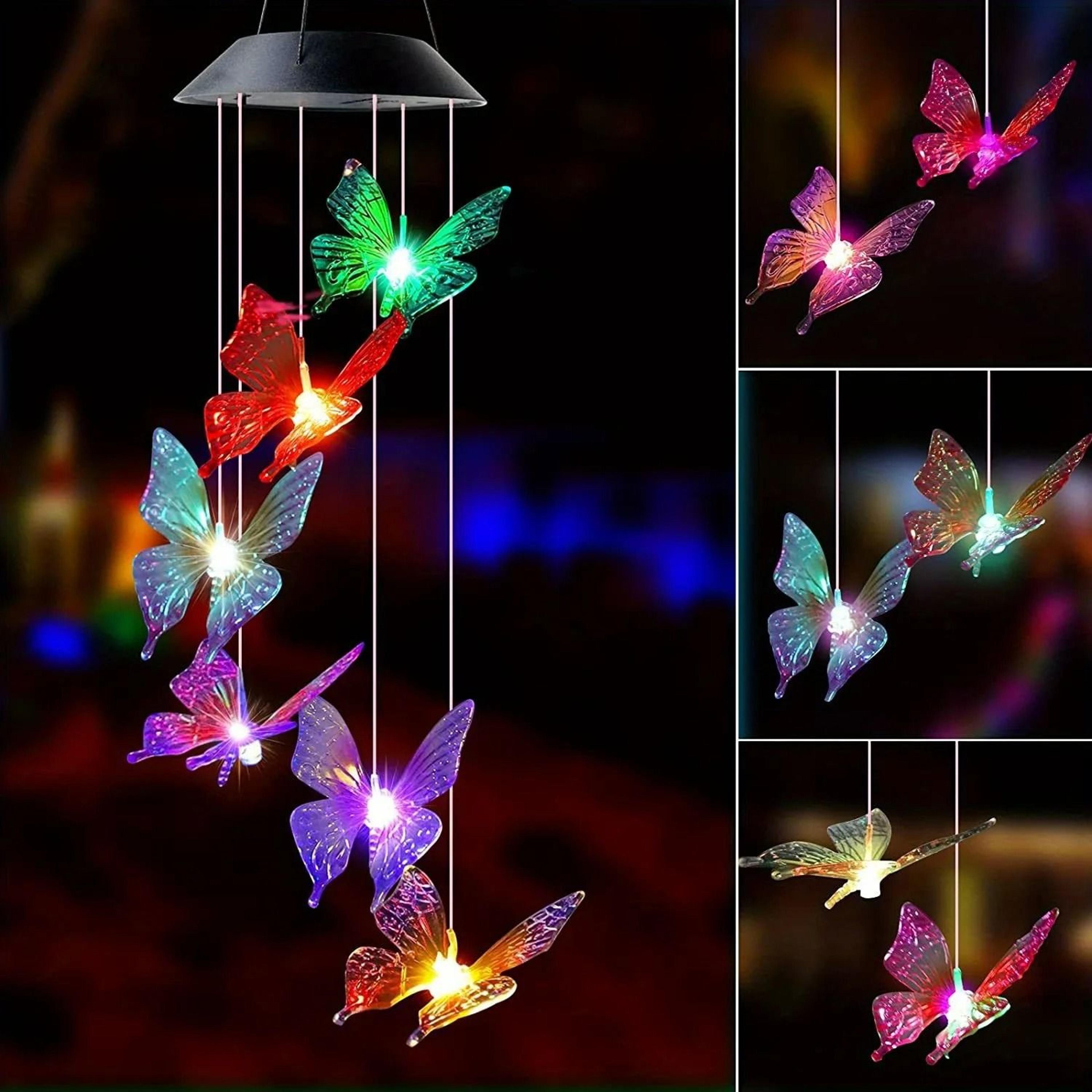 solar butterfly wind chime atmosphere landscape decoration lamp
