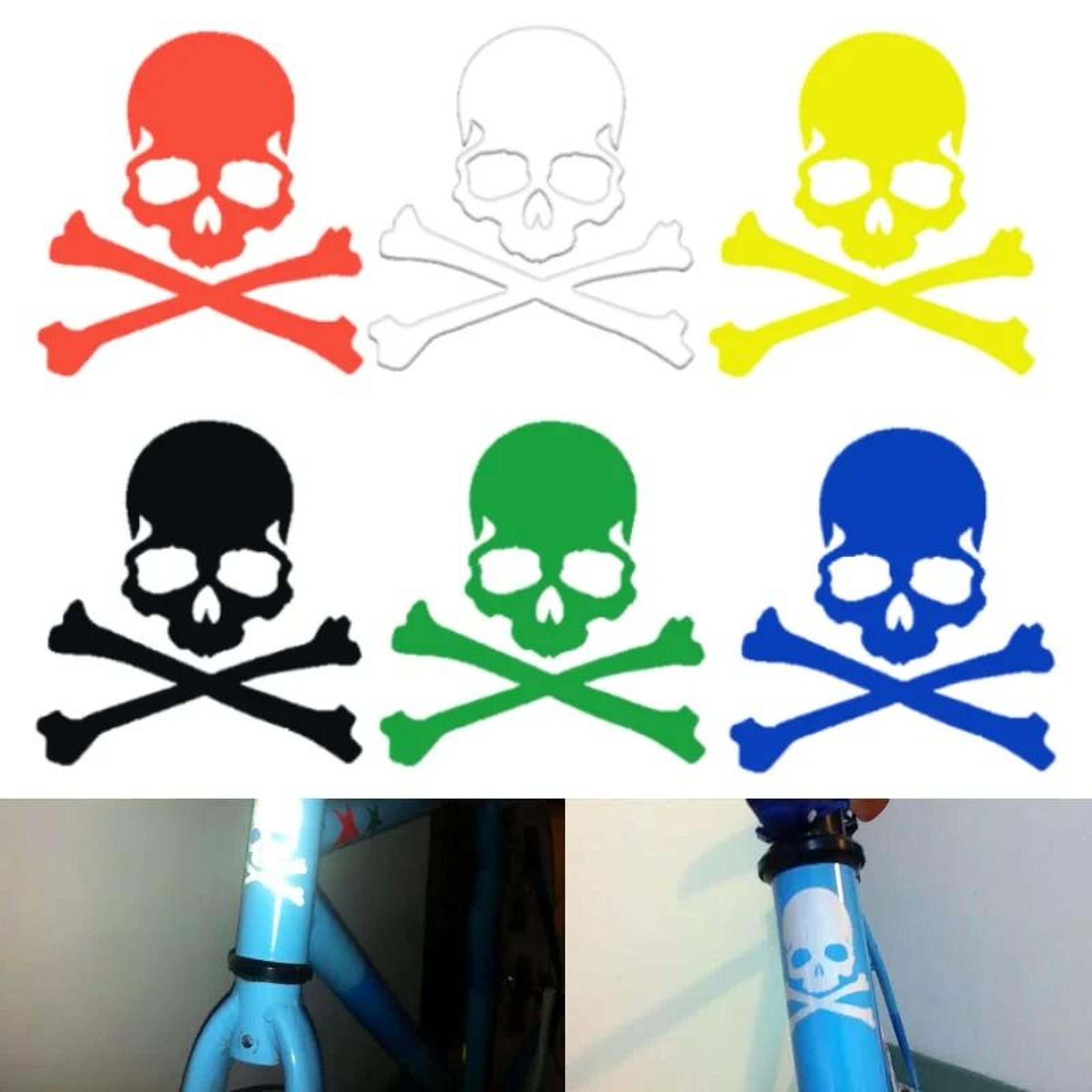 tactical fluorescent reflective skull safety decal set