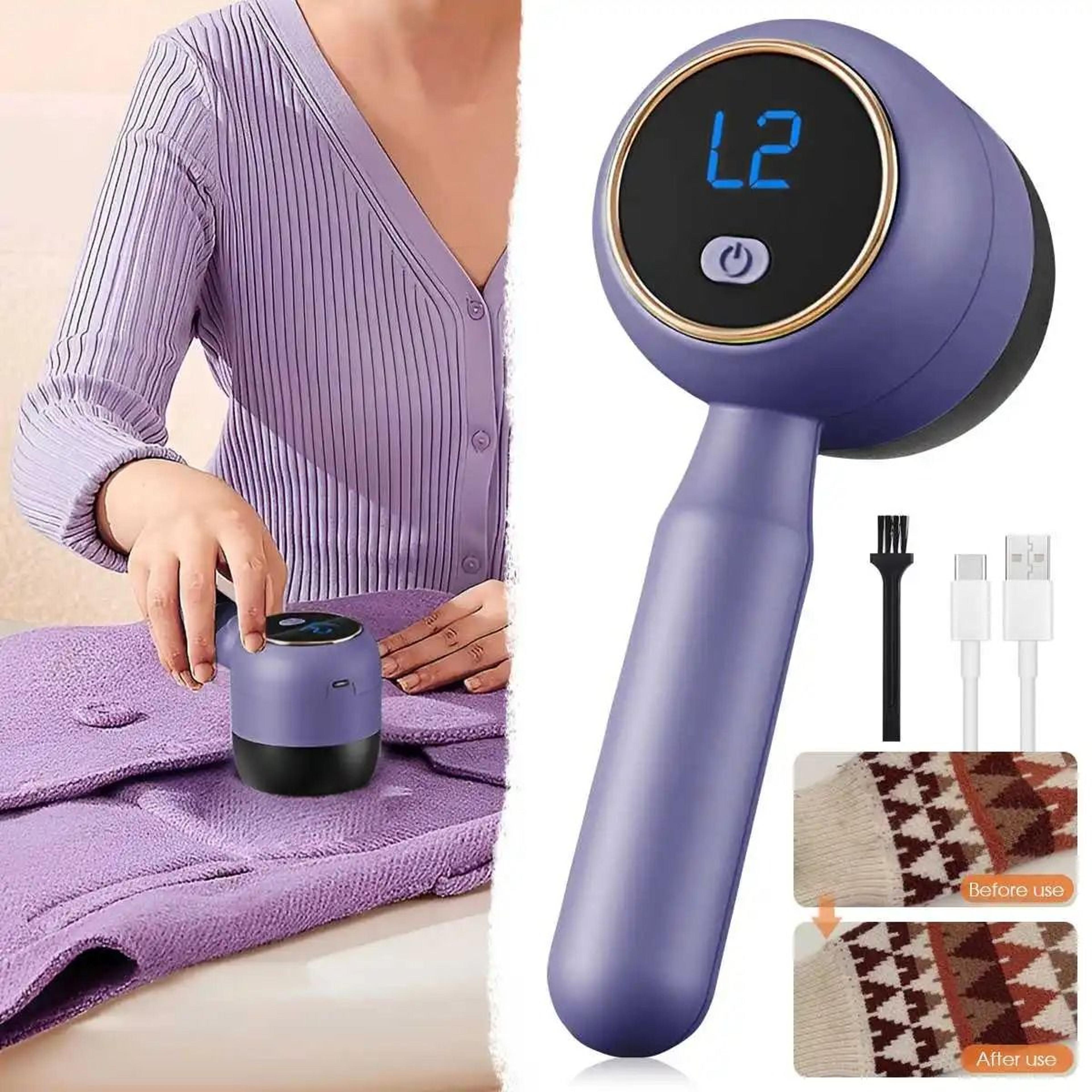 dual-speed high-velocity rechargeable electric fabric shaver and sweater defuzzer