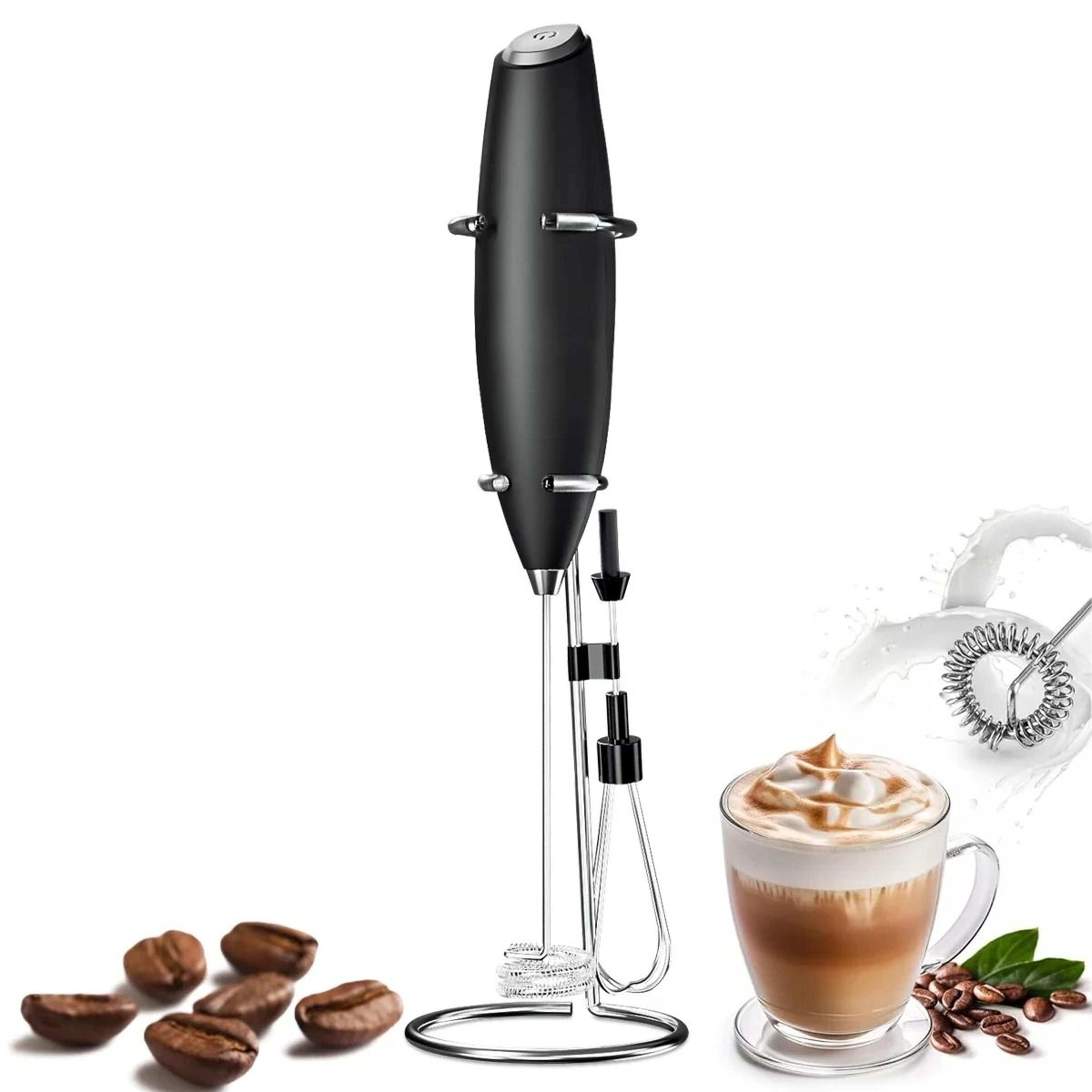 high-velocity 19000rpm handheld electric milk frother and drink mixer with stand