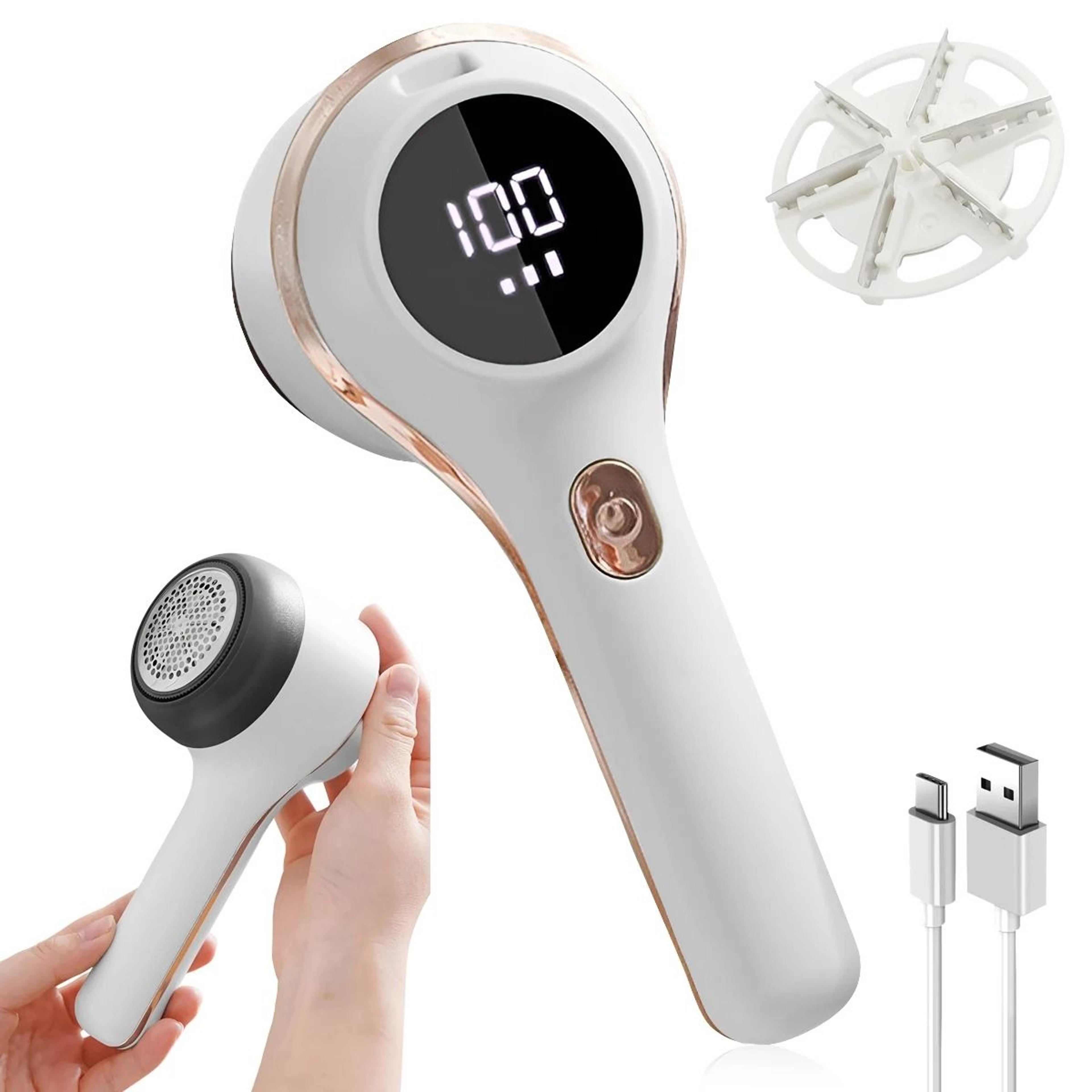 intelligent led display dual-speed rechargeable fabric shaver and 130ml lint remover