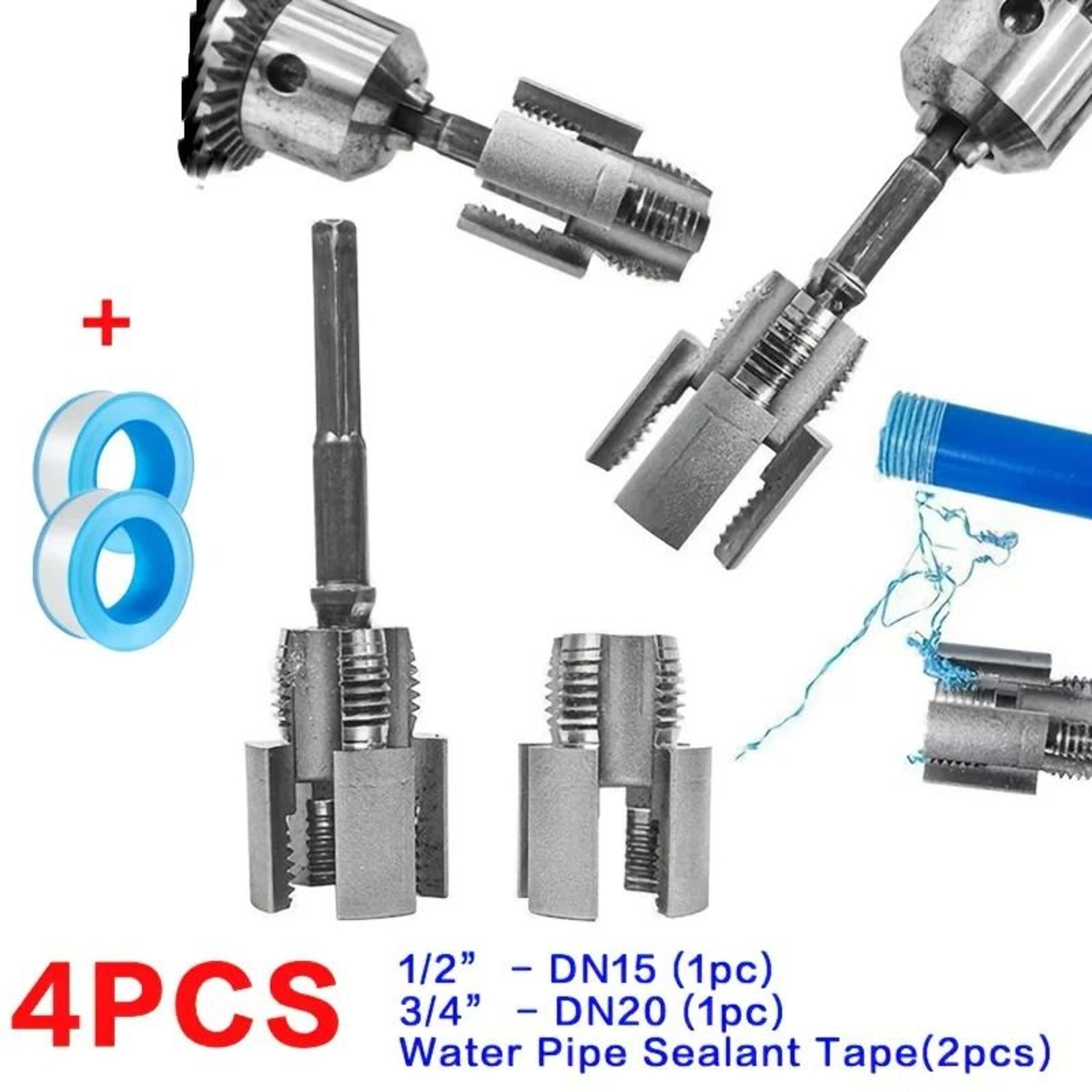 professional 4-piece ppr and pvc pipe threading tool kit with sealant tape