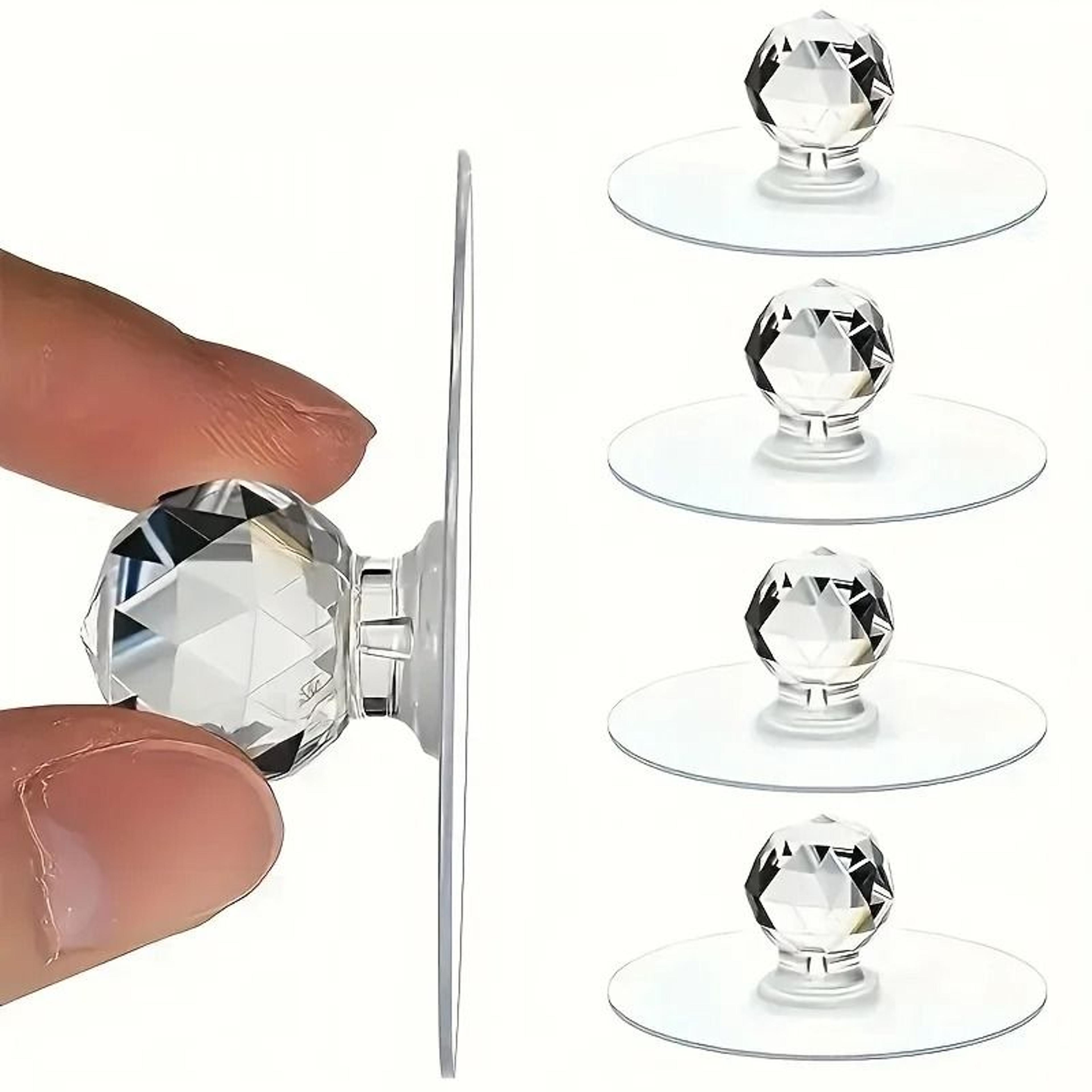 transparent crystal self-adhesive door knobs and decorative hardware hooks