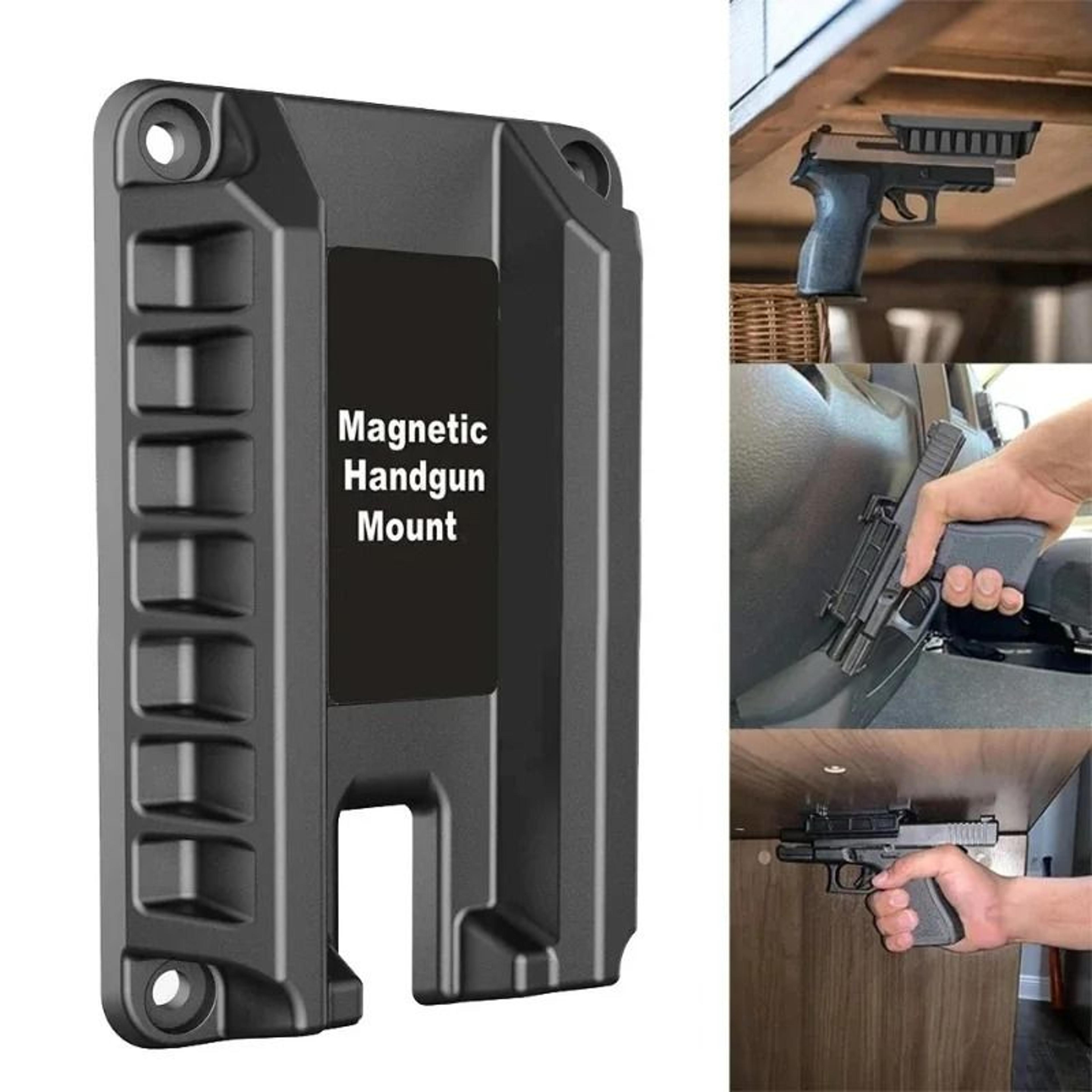 magnetic loaded quick-draw vehicle handgun mount
