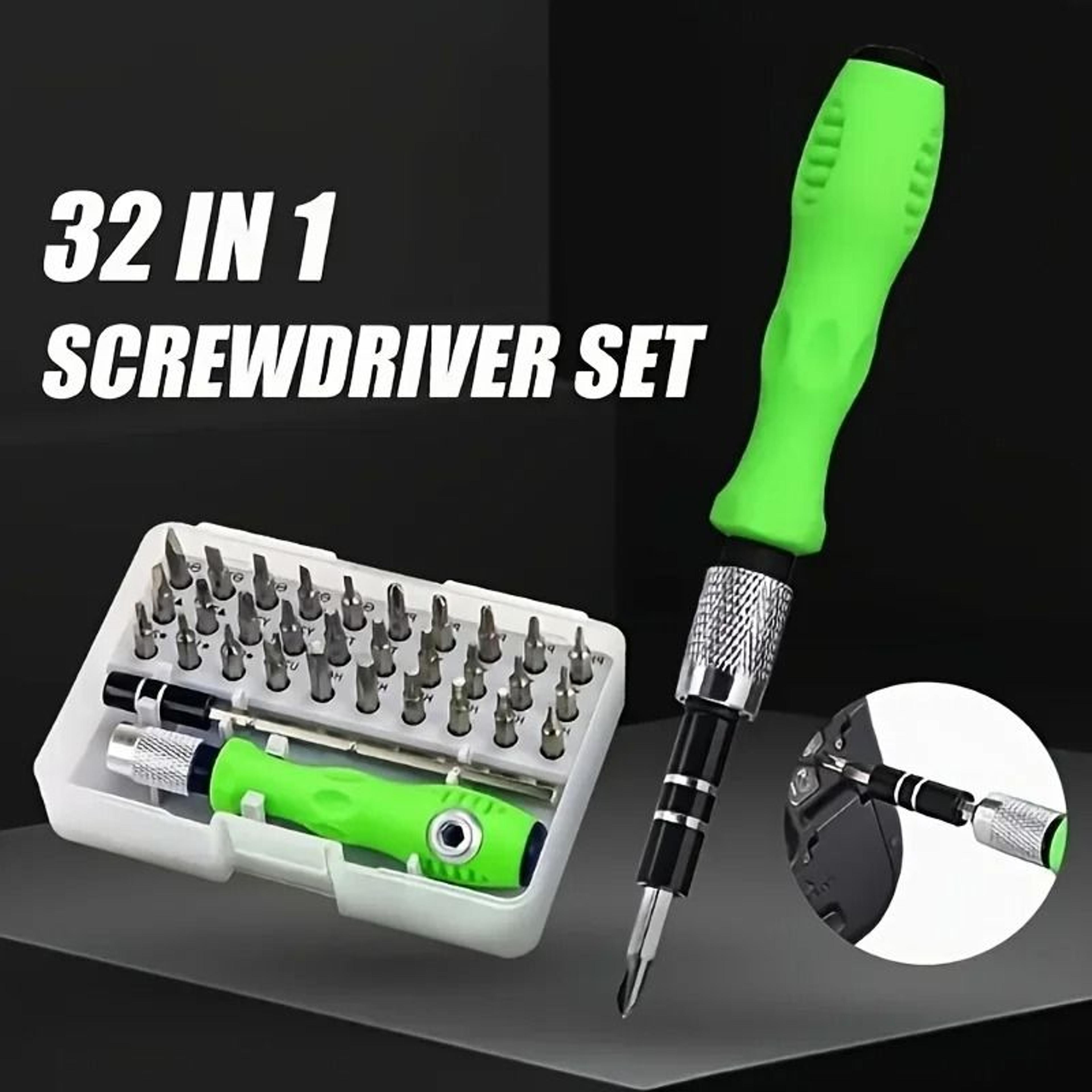 32-in-1 precision magnetic screwdriver and multi-bit repair tool set