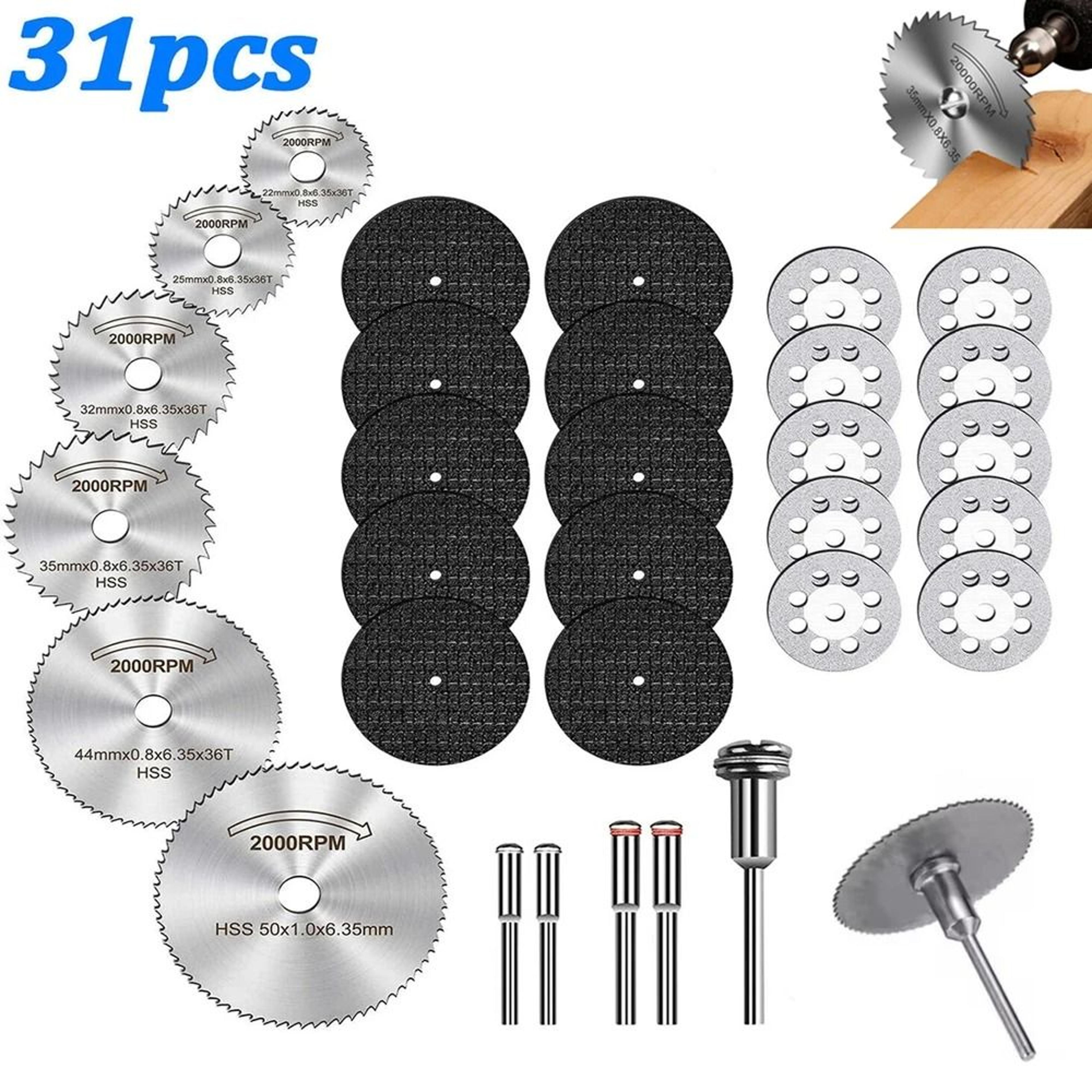 31-piece high-speed steel mini circular saw and cutting disc combo set