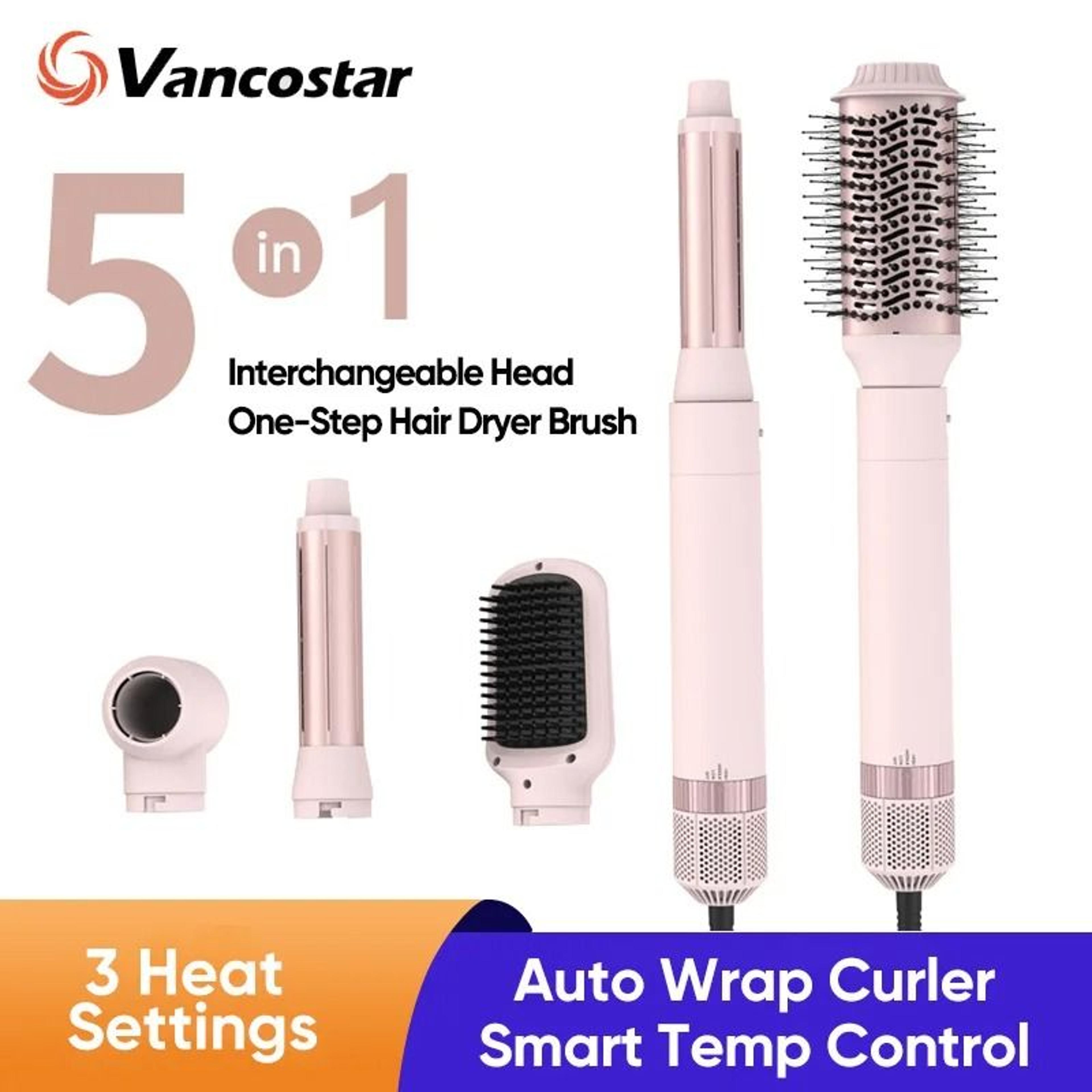 5-in-1 automatic air-wrap styler & detachable hot air brush kit