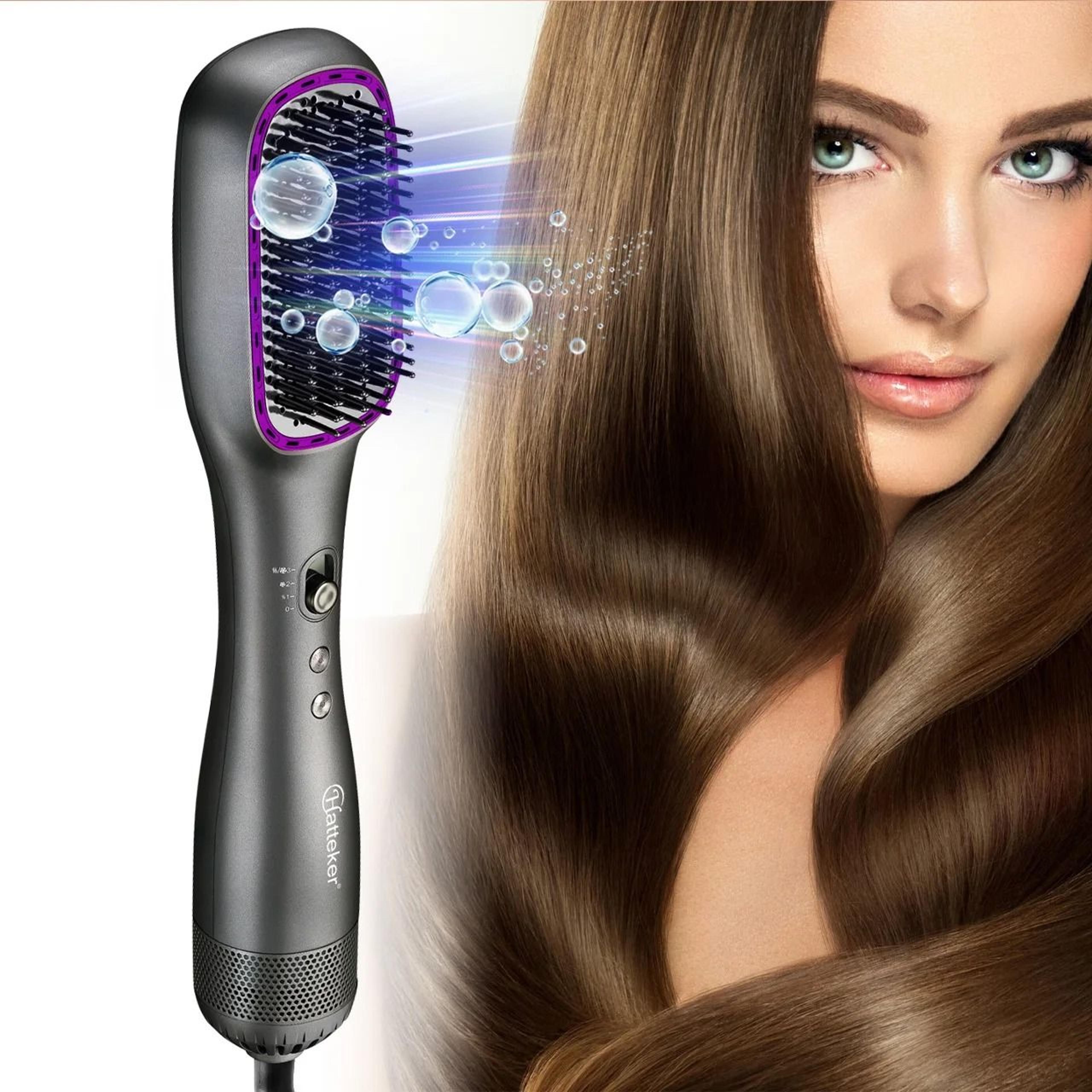 hatteker electric hot air comb & anion heating hair straightening brush