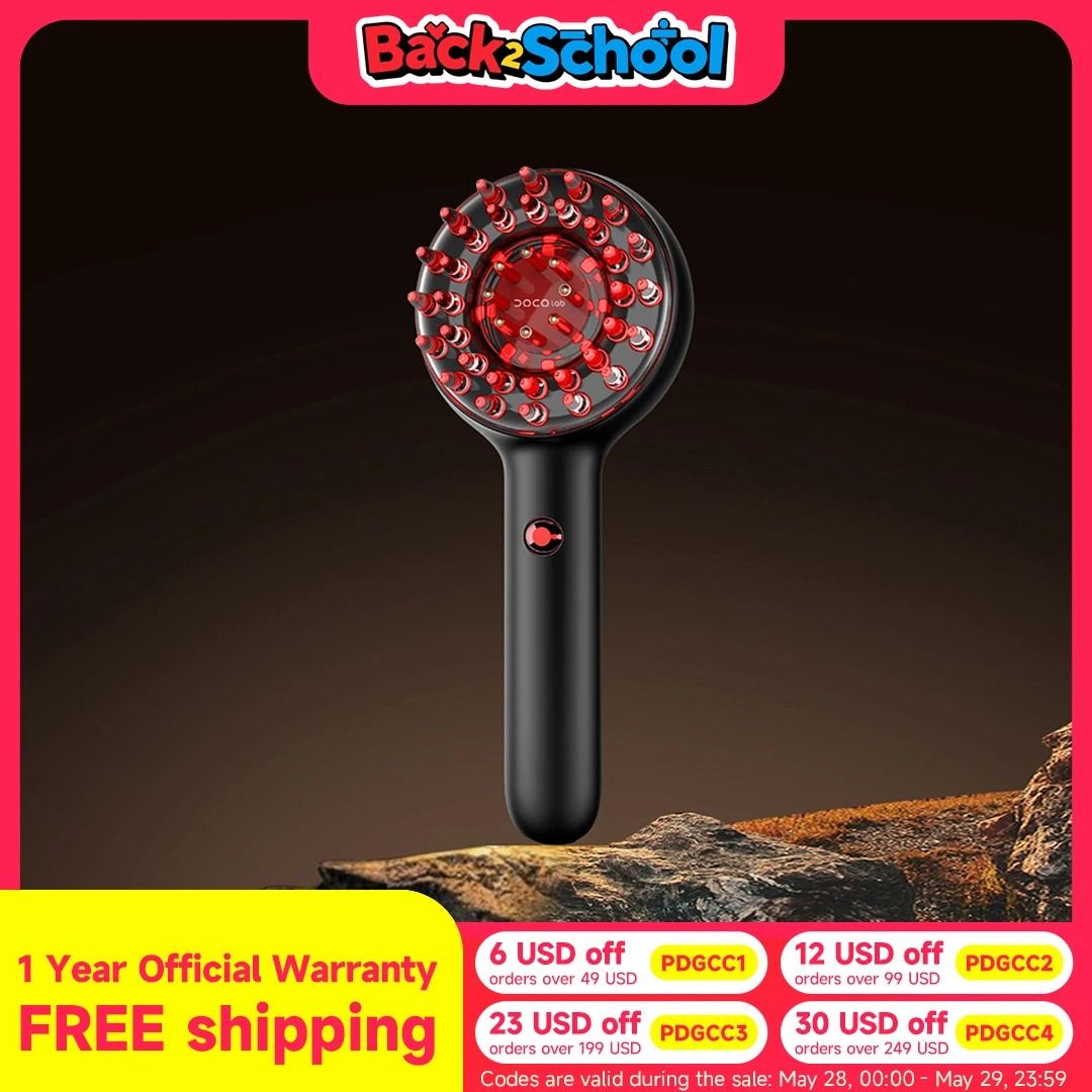 doco ems electric scalp massage & red light therapy hair growth comb