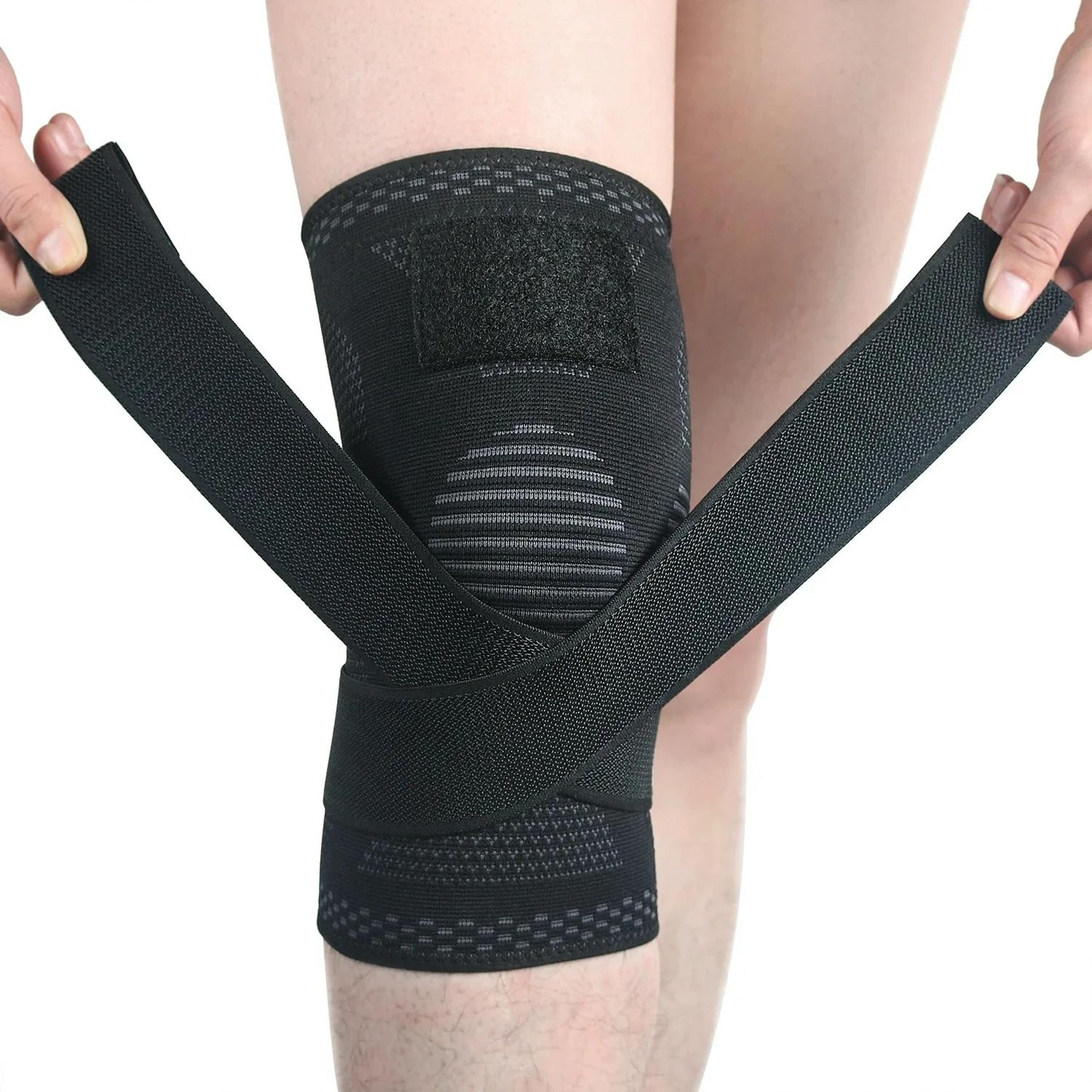 compression knee sleeve with adjustable bandage support