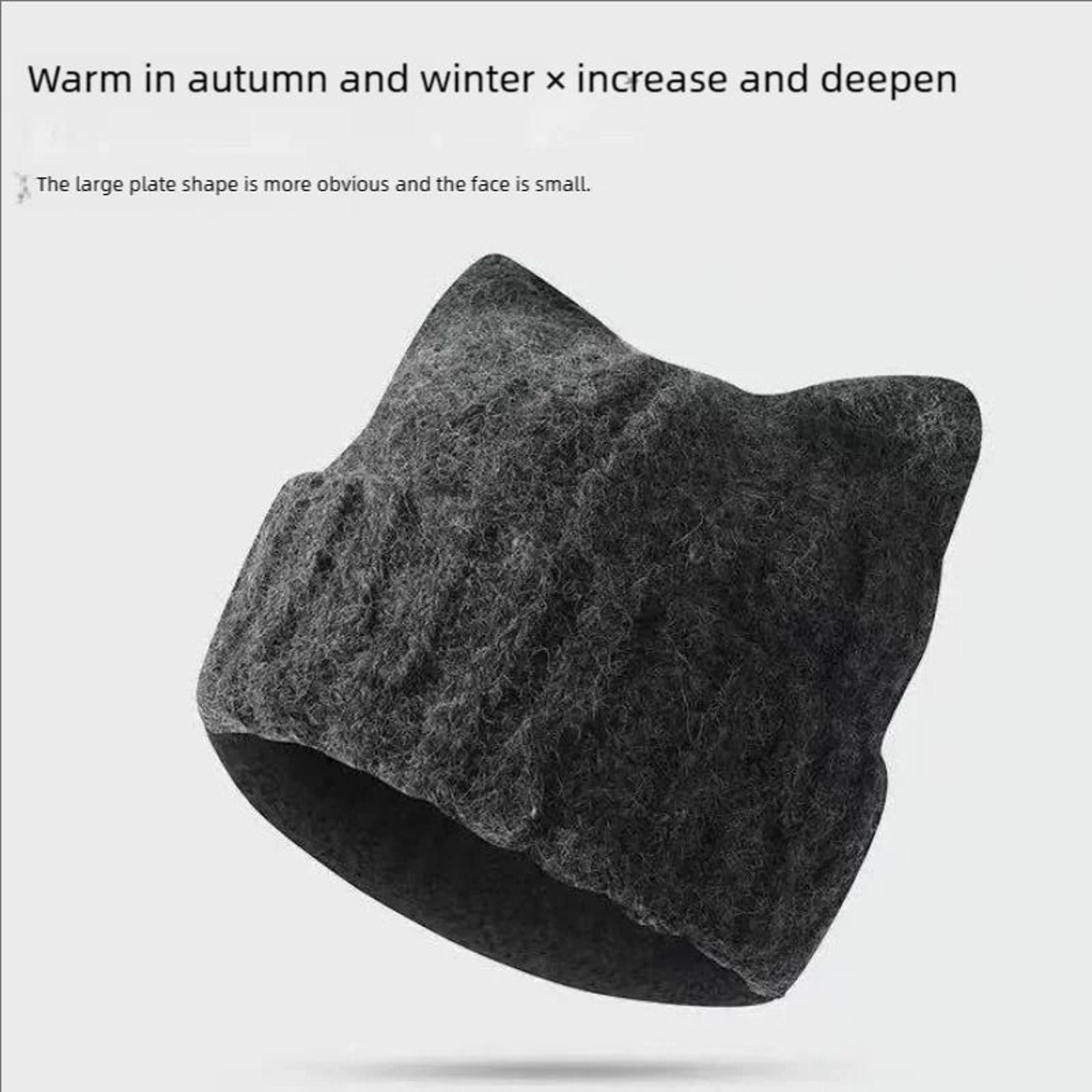 cat ear beanie winter hat warm knitted cap