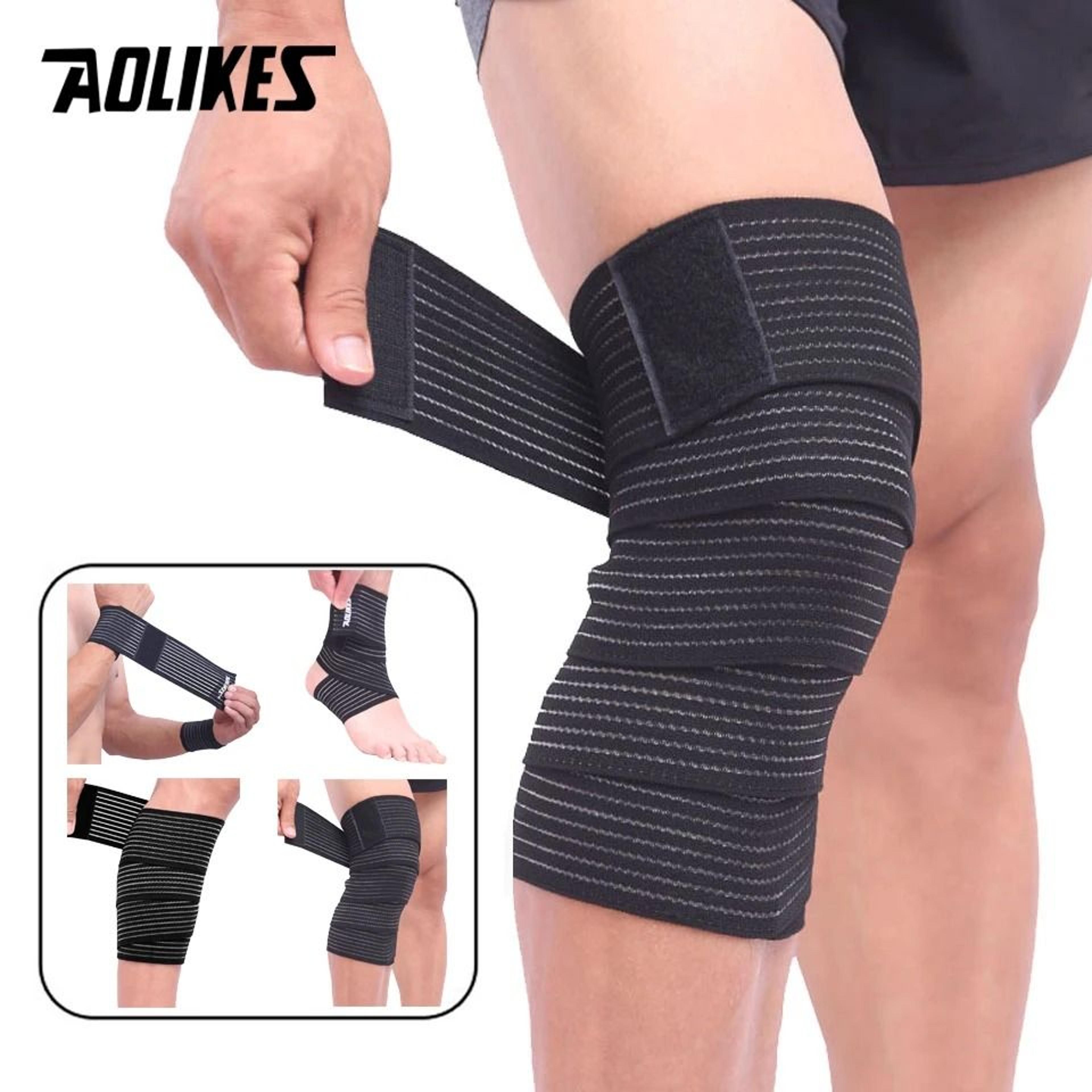 aolikes multi-use elastic compression bandage wrap for knee, elbow, and wrist support