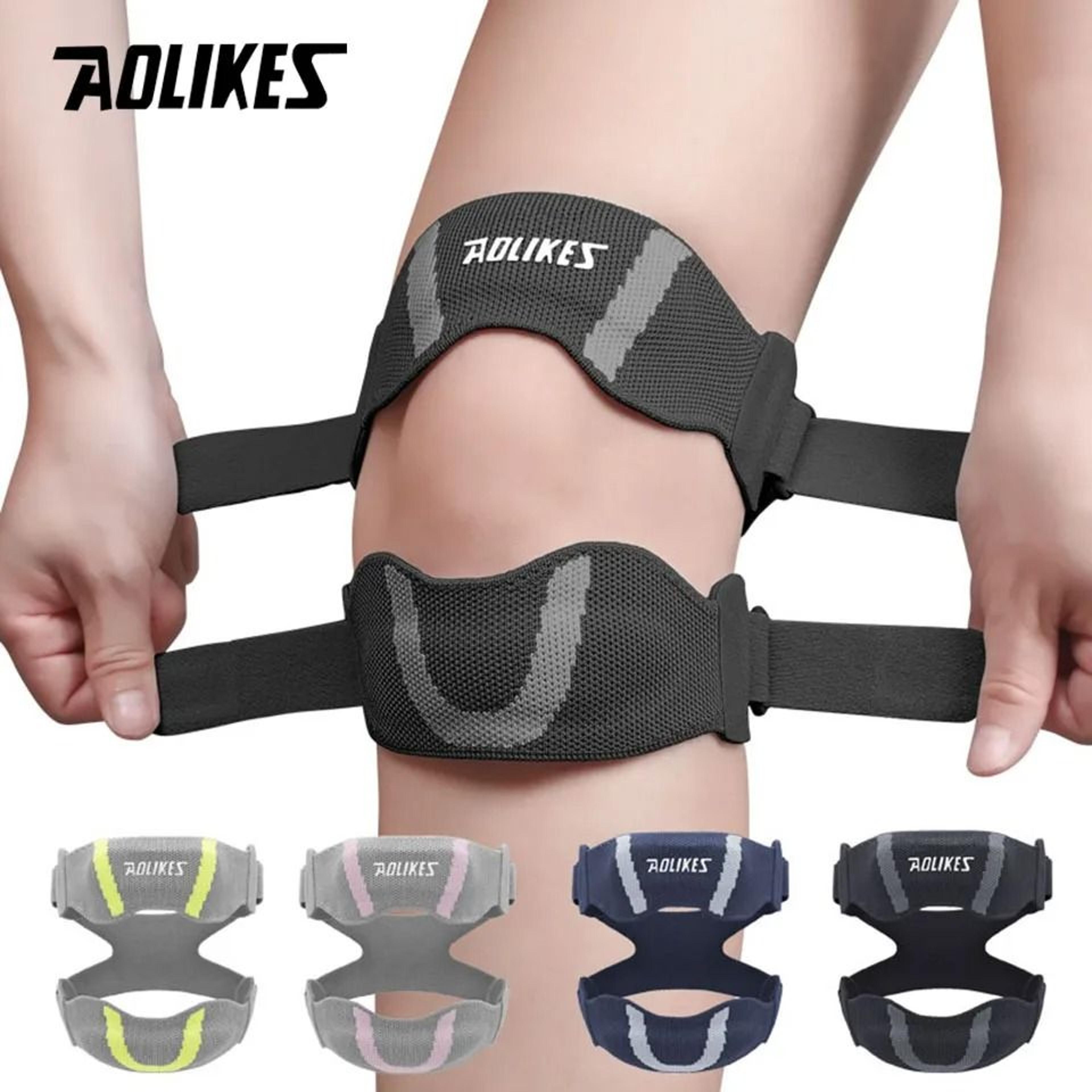 aolikes adjustable patella knee support strap and dual-tension tendon stabilizer band