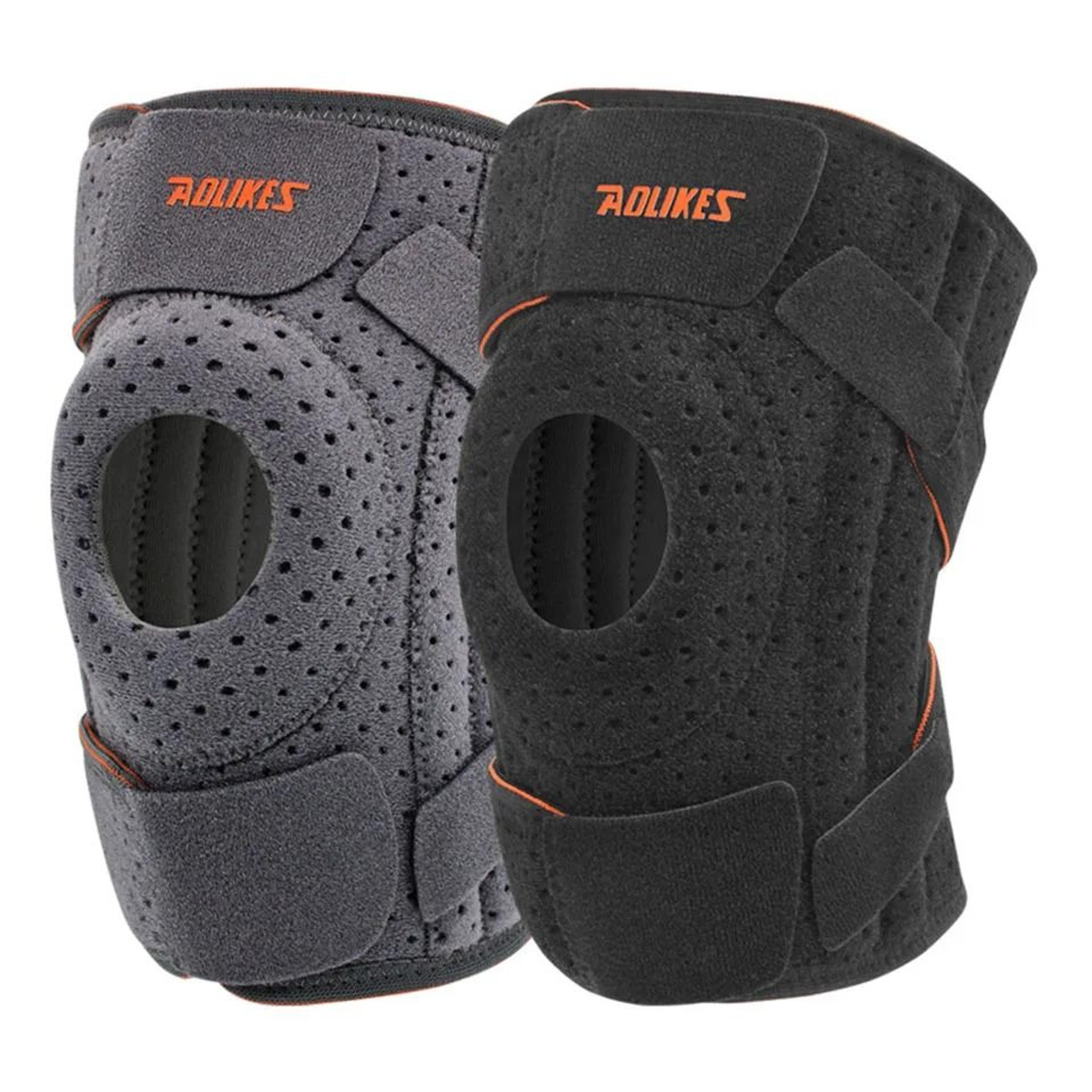 aolikes heavy-duty steel support knee pads with non-slip straps for mountaineering and outdoor cycling