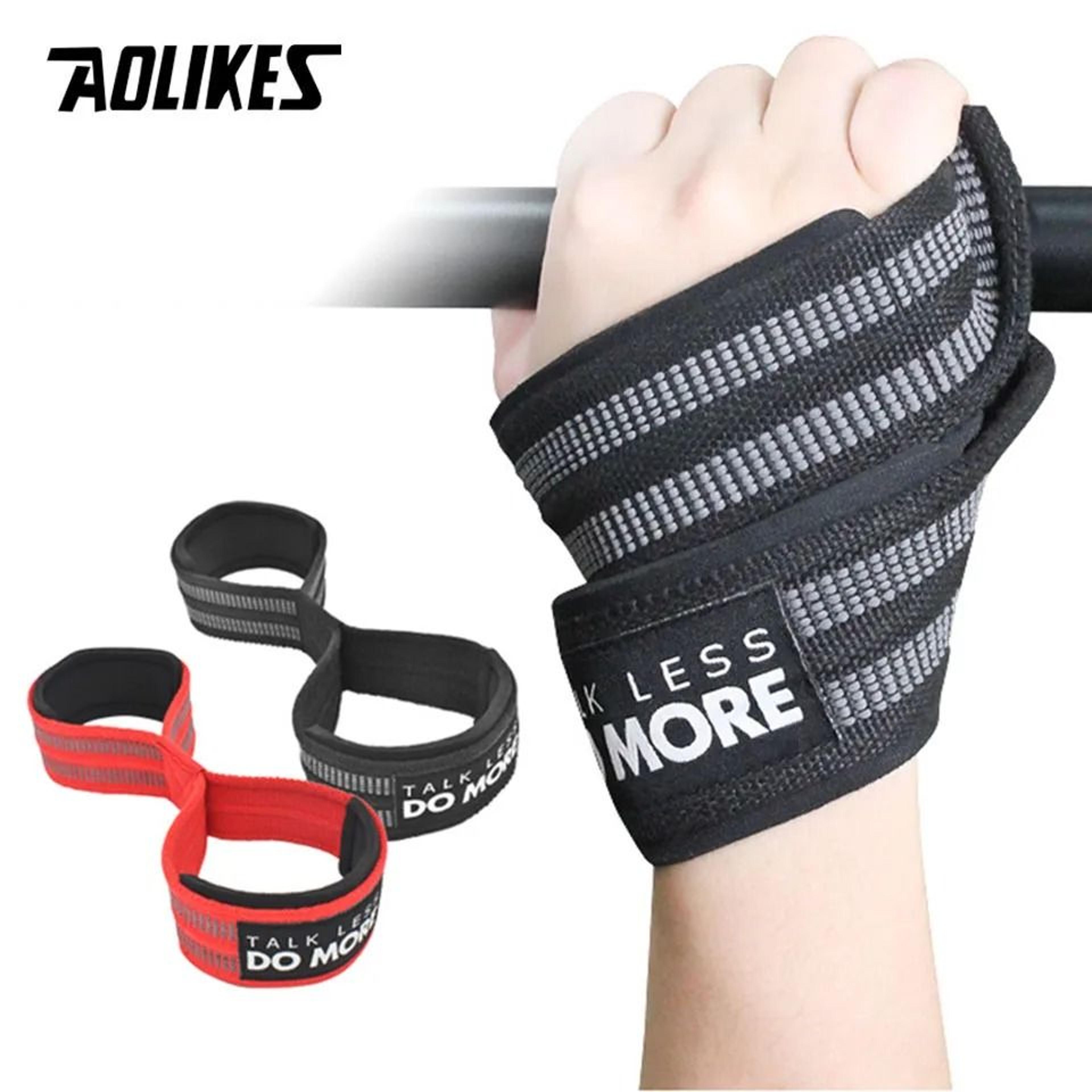 aolikes heavy-duty figure 8 weightlifting straps for powerlifting, strongman, and deadlifts (1 pair)