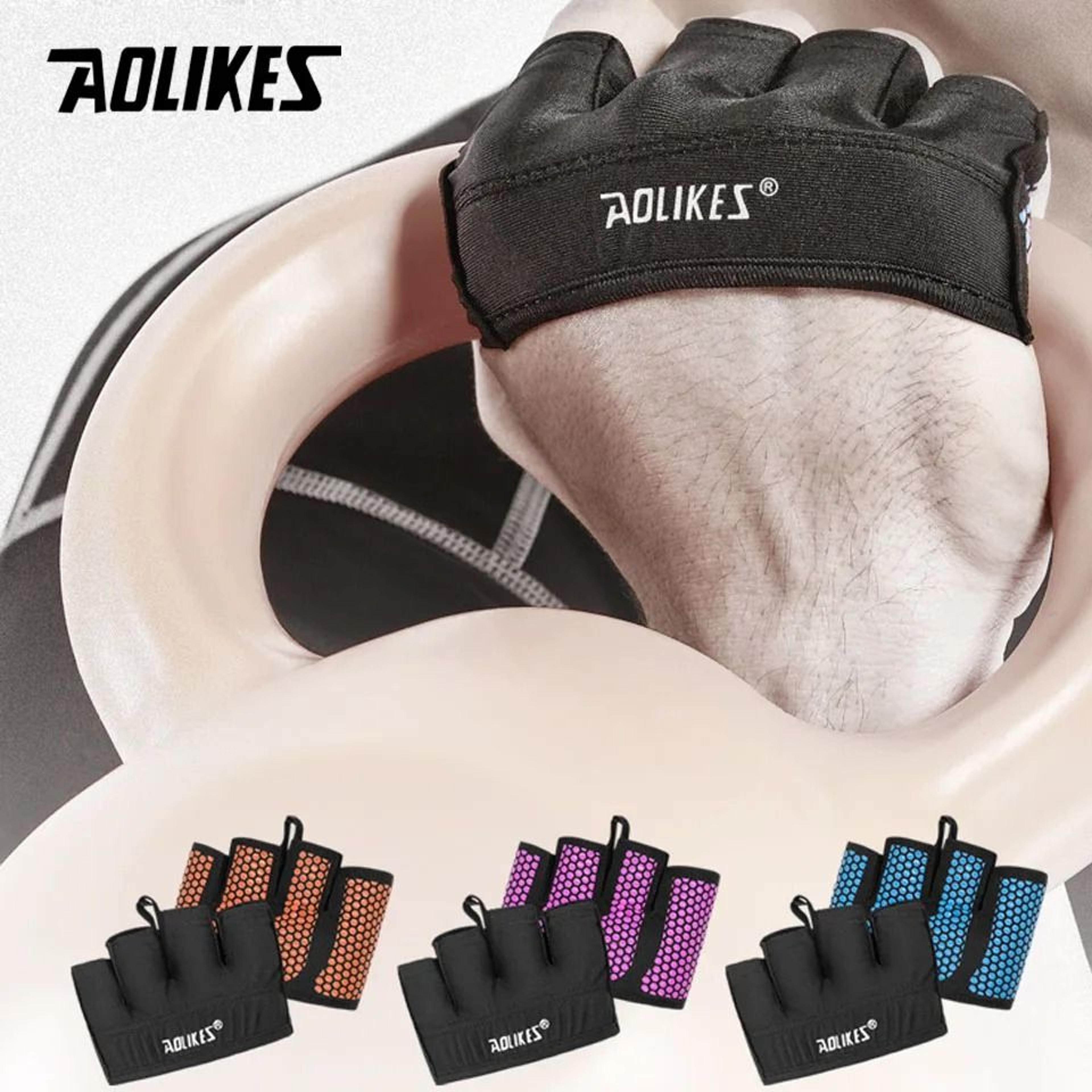 aolikes half finger fitness gym gloves for weight lifting bodybuilding crossfit and hand protection
