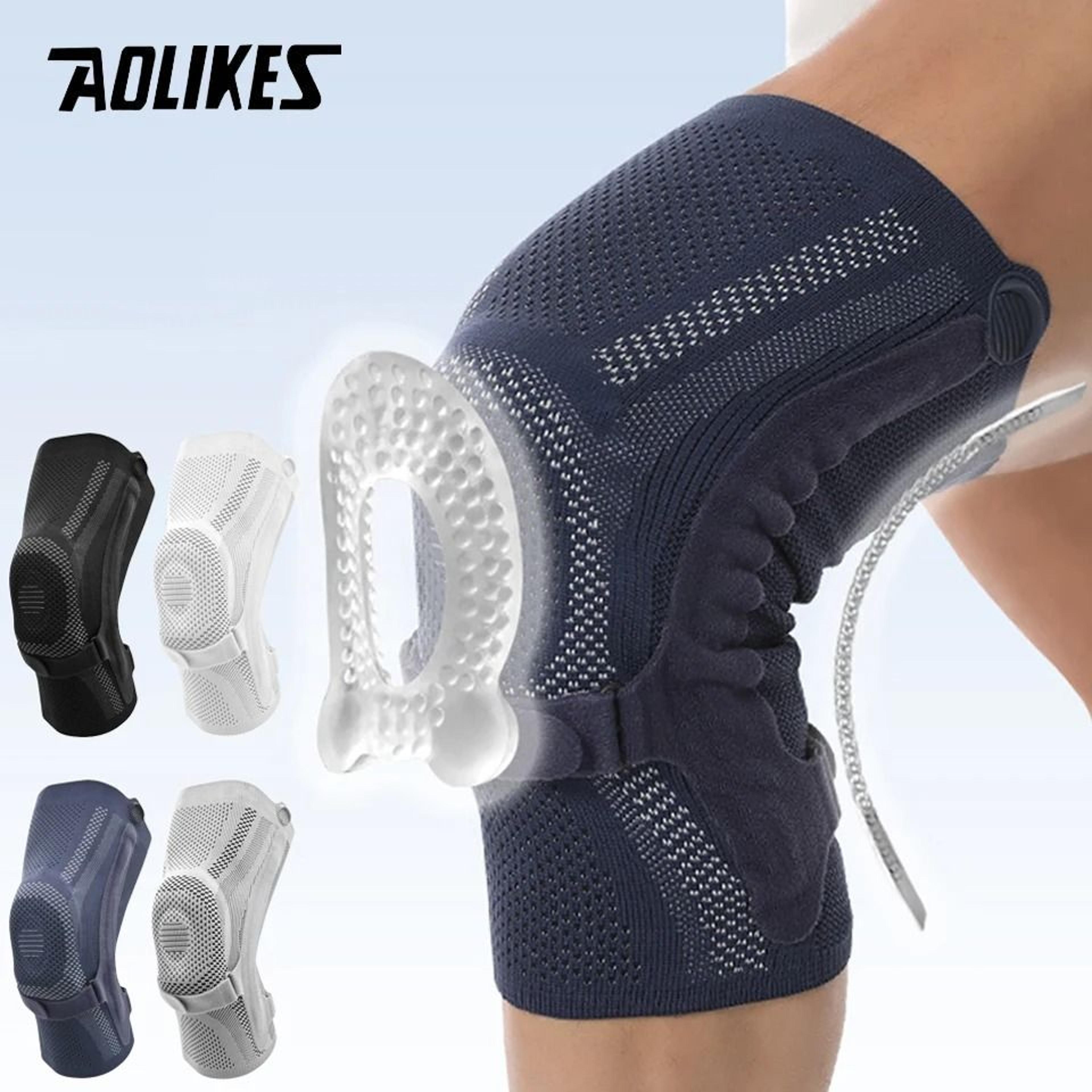 aolikes sports knee compression sleeve with integrated patella pad and dual side stabilizers