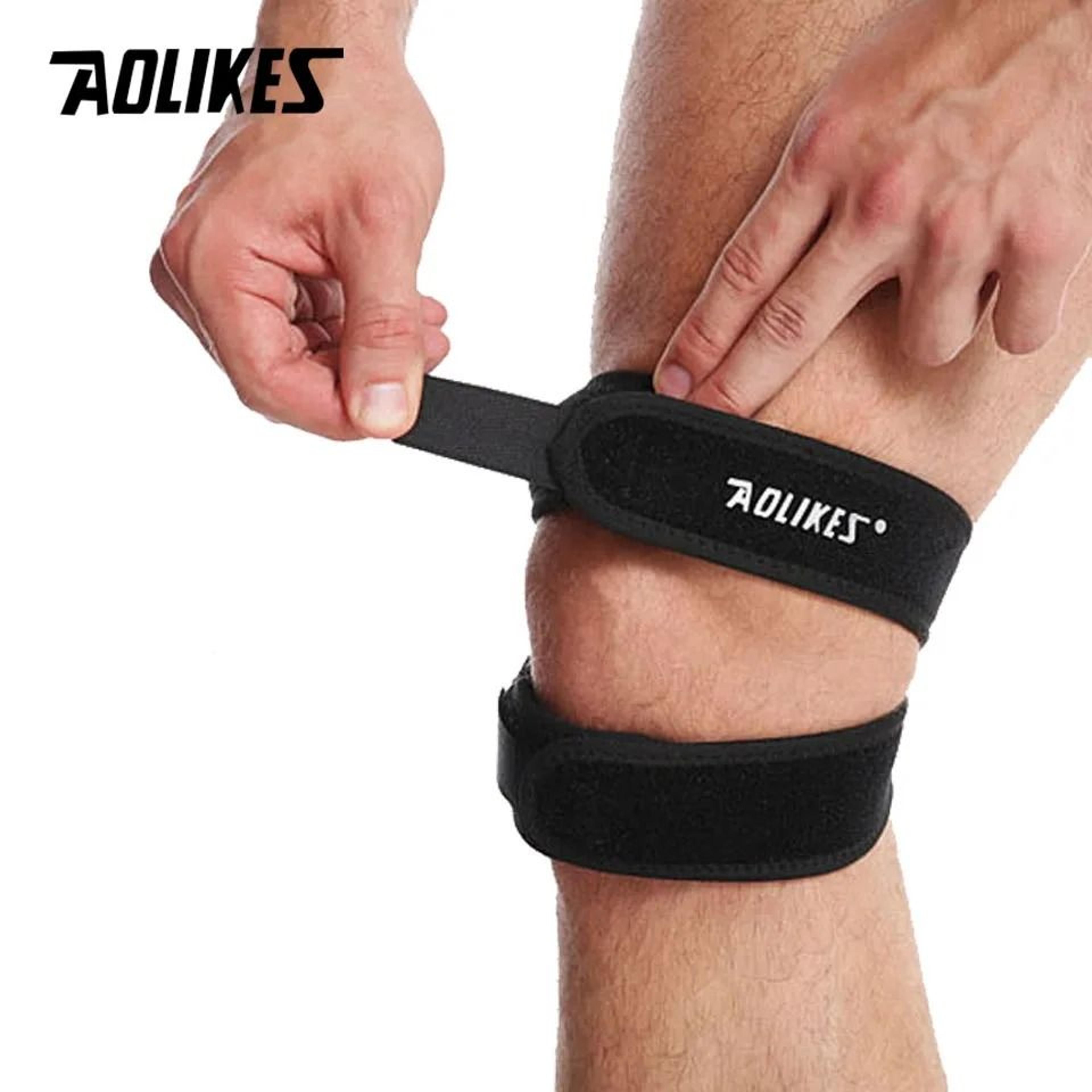aolikes pressurized knee wrap sleeve with adjustable tension bandage for sports and joint support