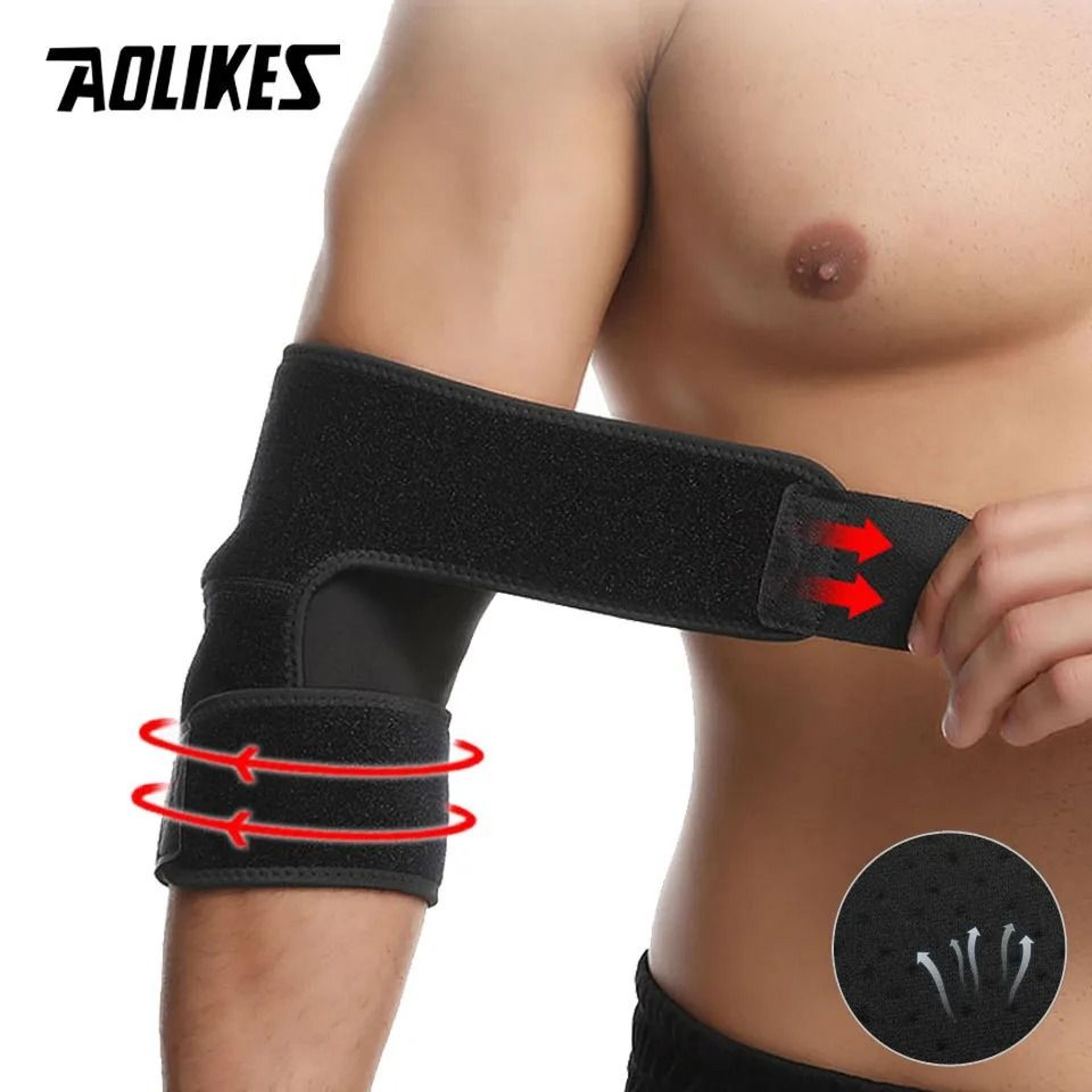 aolikes adjustable pressurized elbow support wrap and joint compression brace for basketball and sports