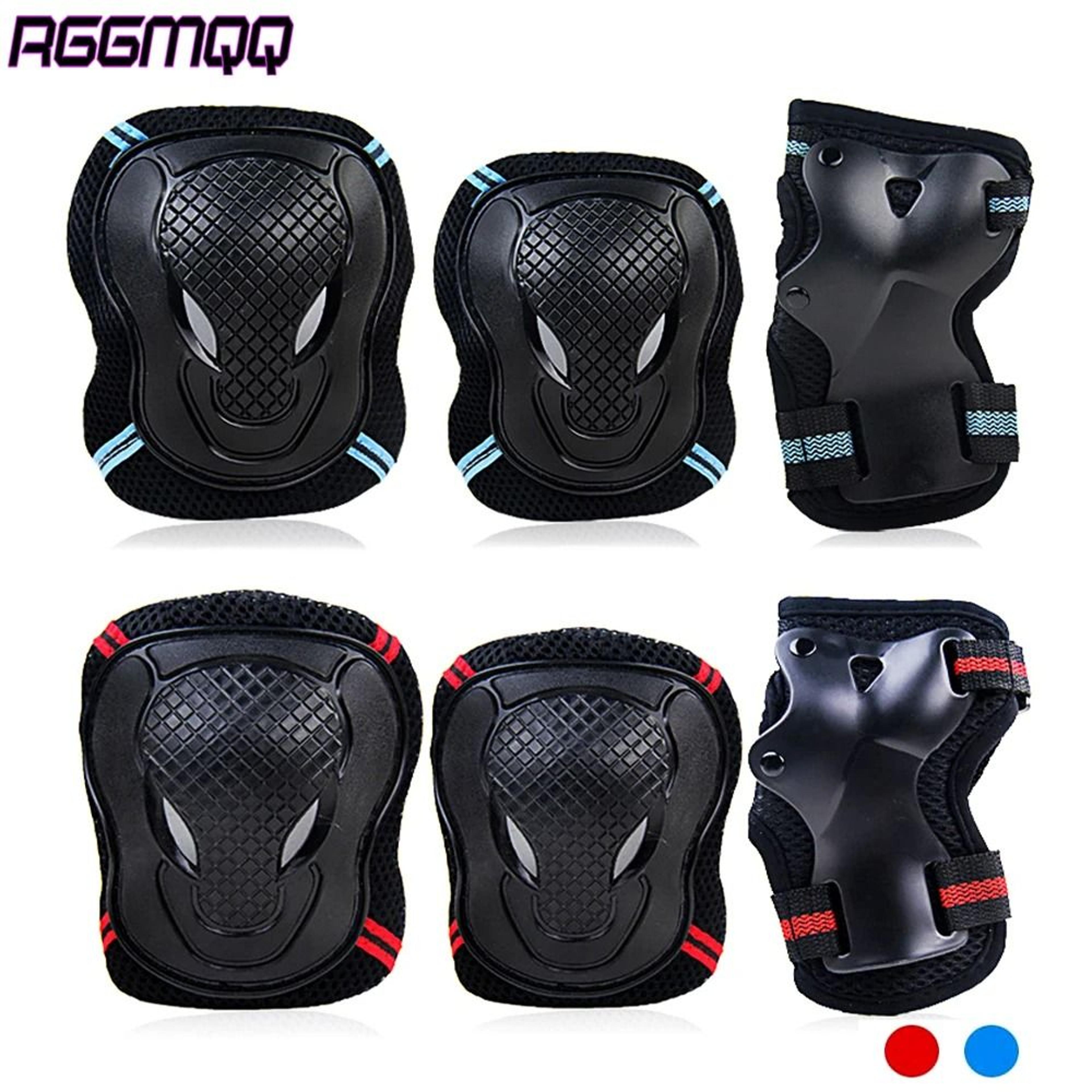 6pcs multi-sport protective gear set with knee pads, elbow pads & wrist guards