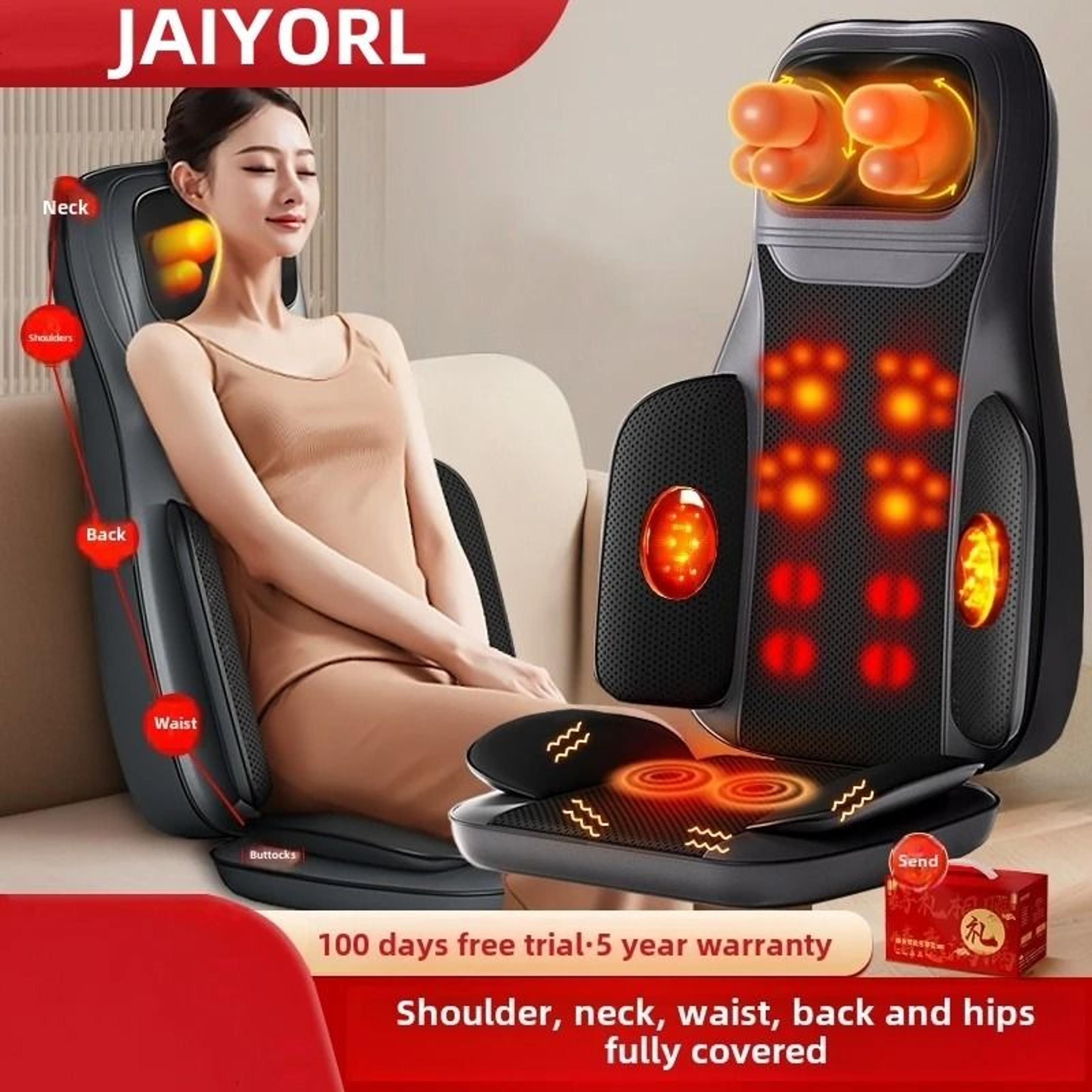 professional full-body shiatsu massage chair cushion with heat & vibration