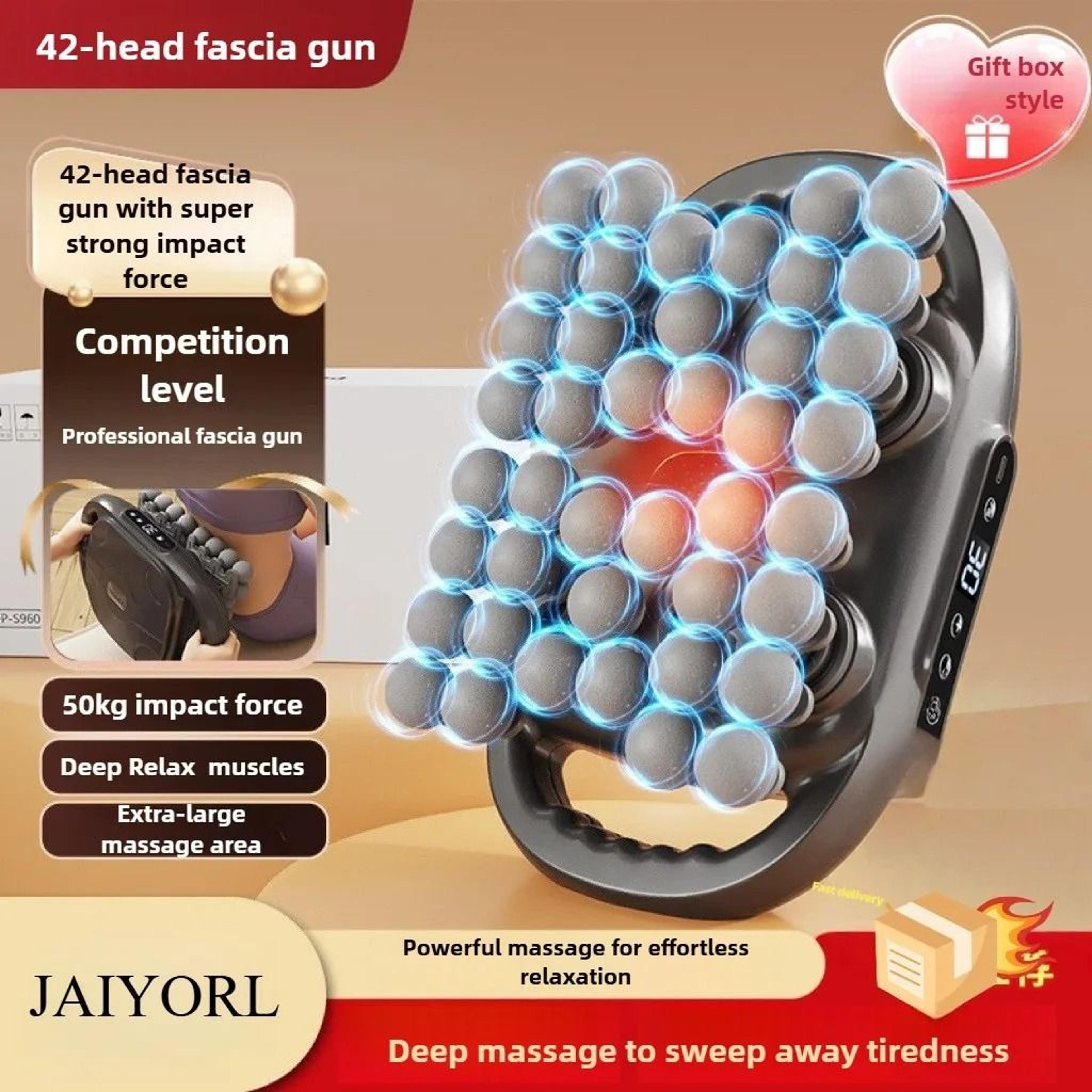 professional-grade 42-head muscle massage gun – deep-tissue vibration & fascia recovery