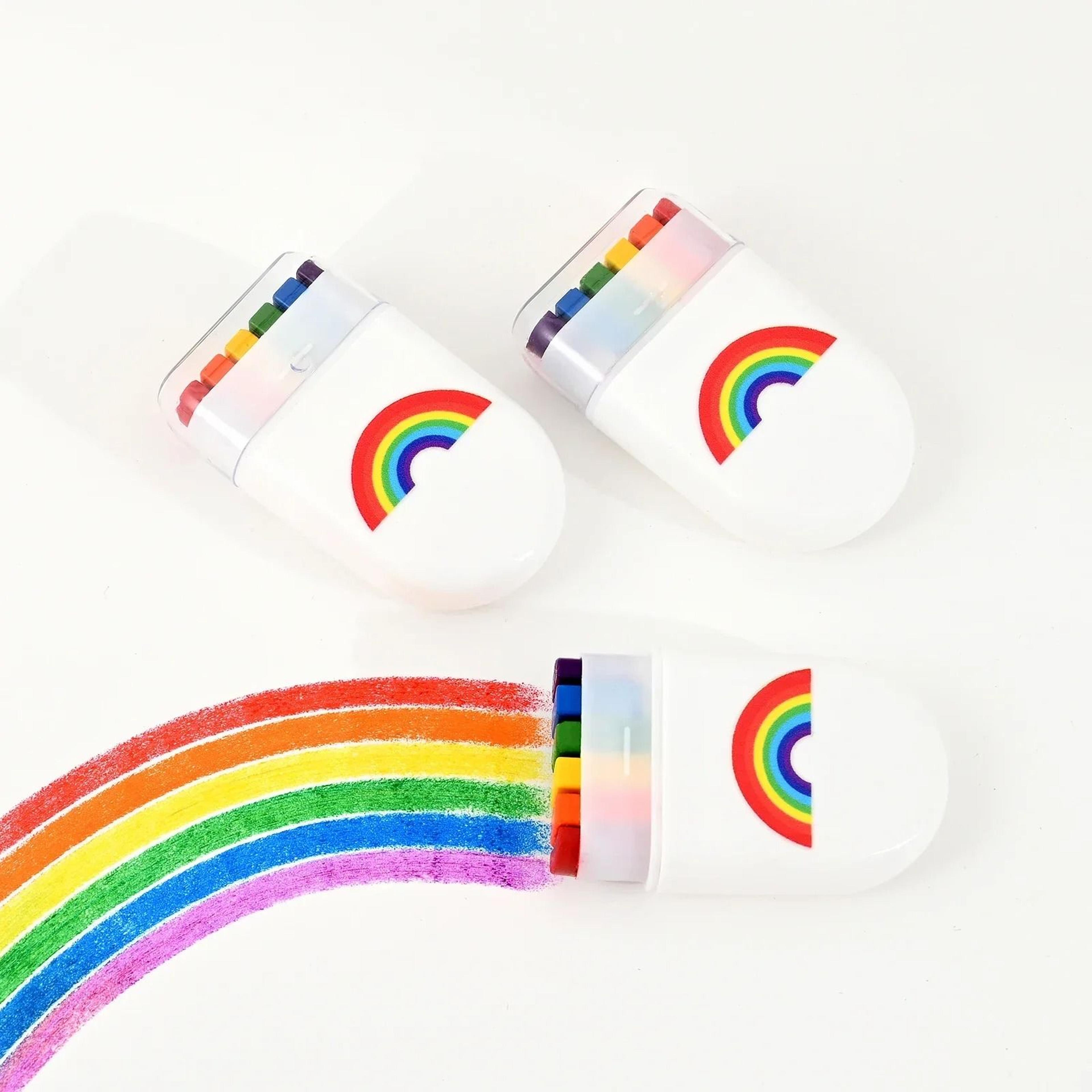 2pcs rainbow crayon paint birthday party colorful theme accessories gift