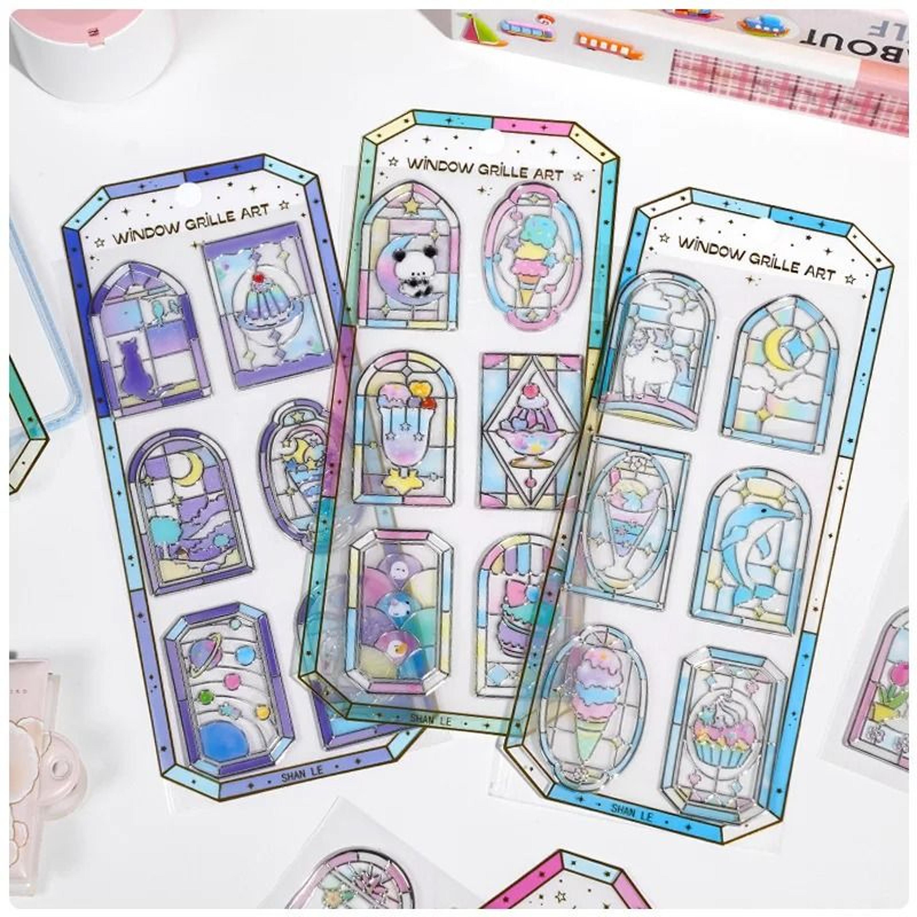 3d relief japanese kawaii stained glass dessert series scrapbook stickers