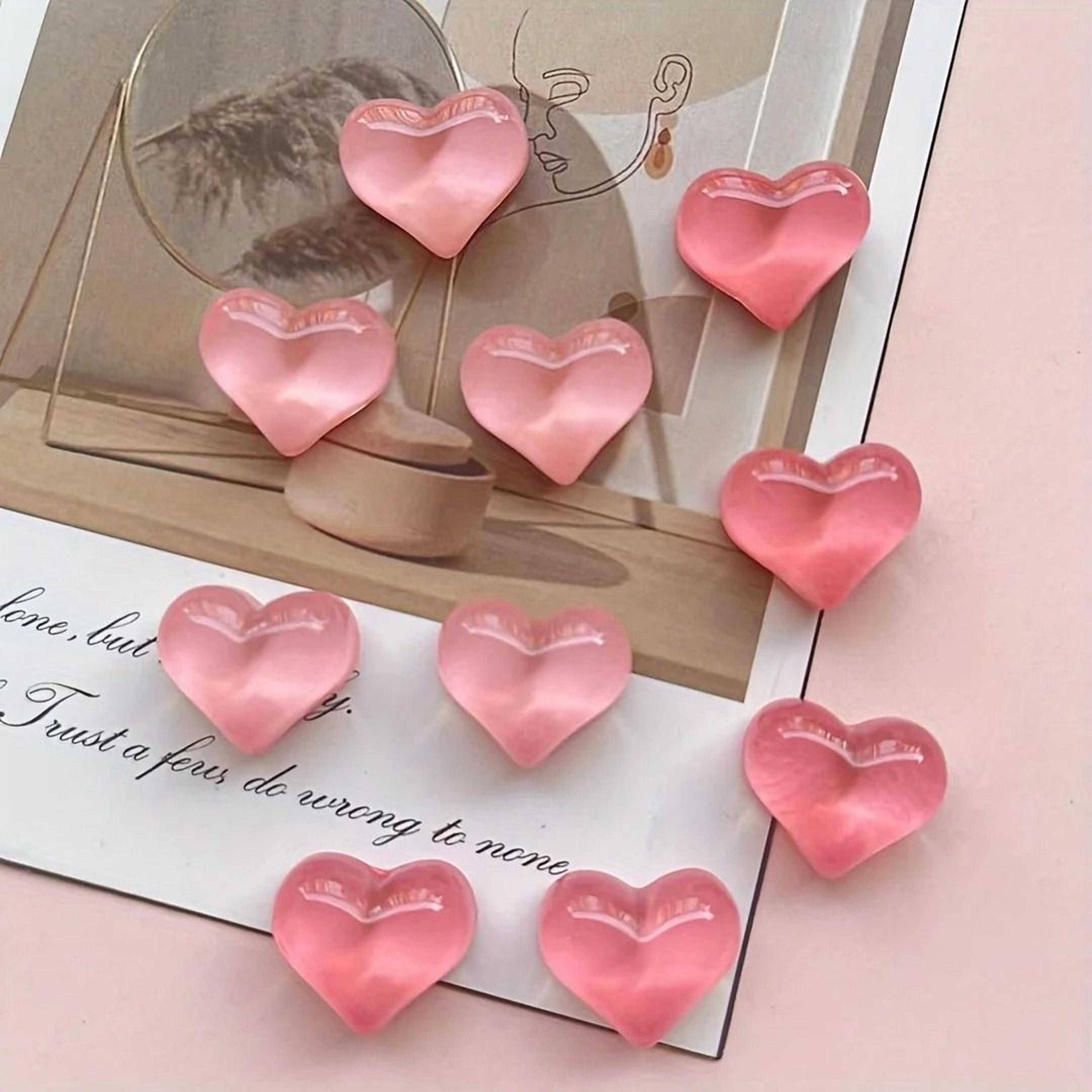 10pcs heart-shaped resin refrigerator magnets for kitchen & office whiteboards