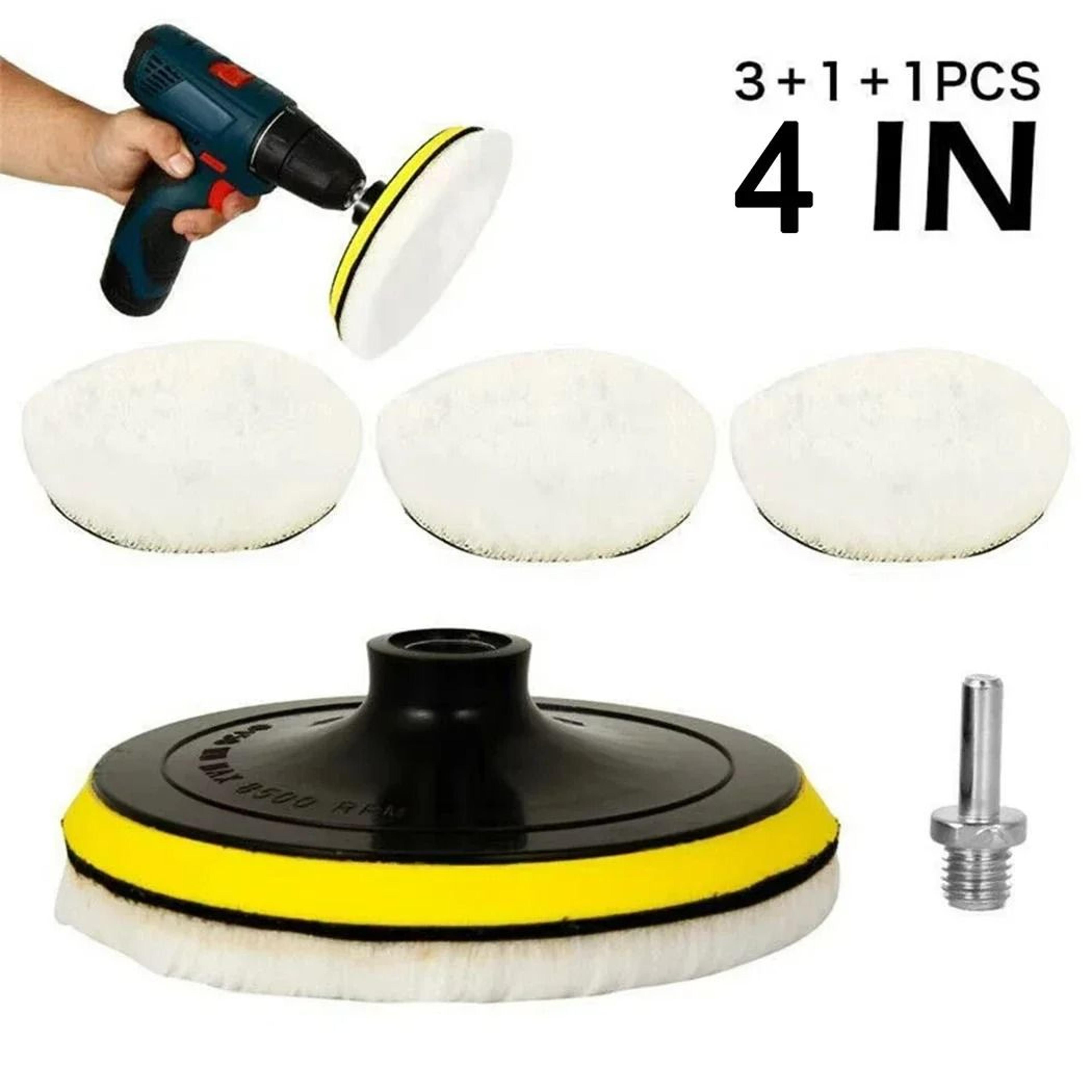 5pcs 4 inch wool polishing wheel & sanding disc hook and loop buffing pads