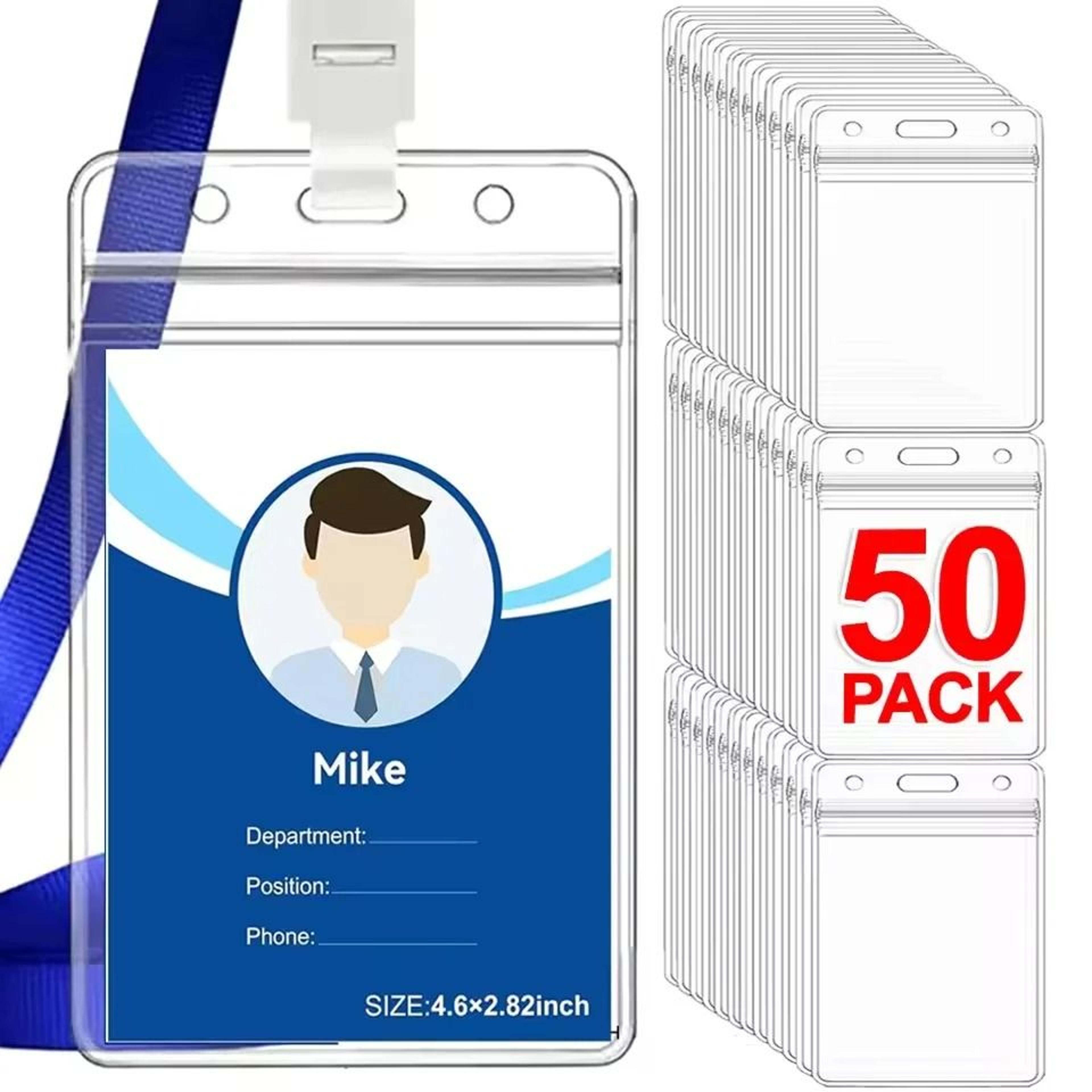 transparent name id badge holder waterproof vertical business card protector
