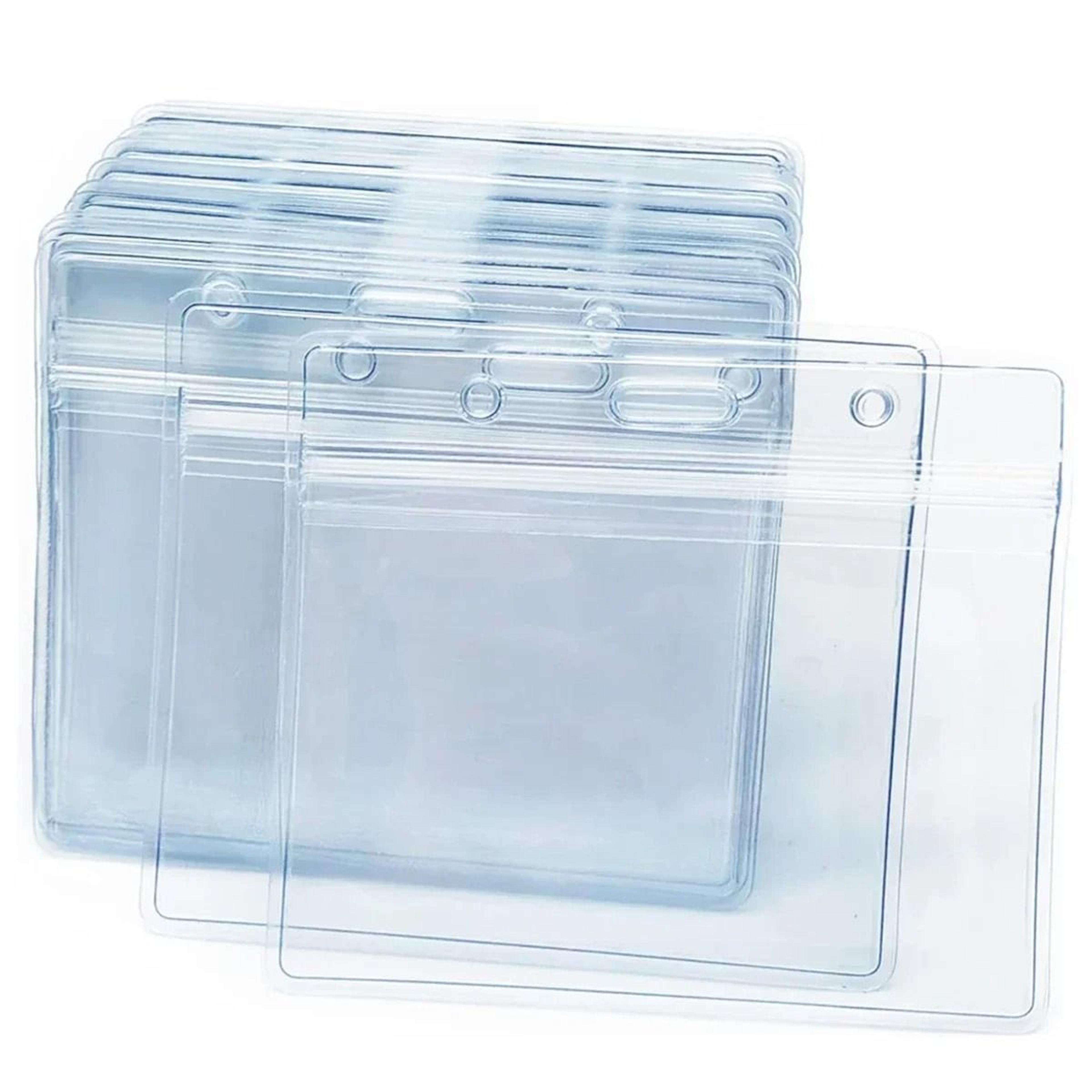 transparent id card holder waterproof badge sealed document protection