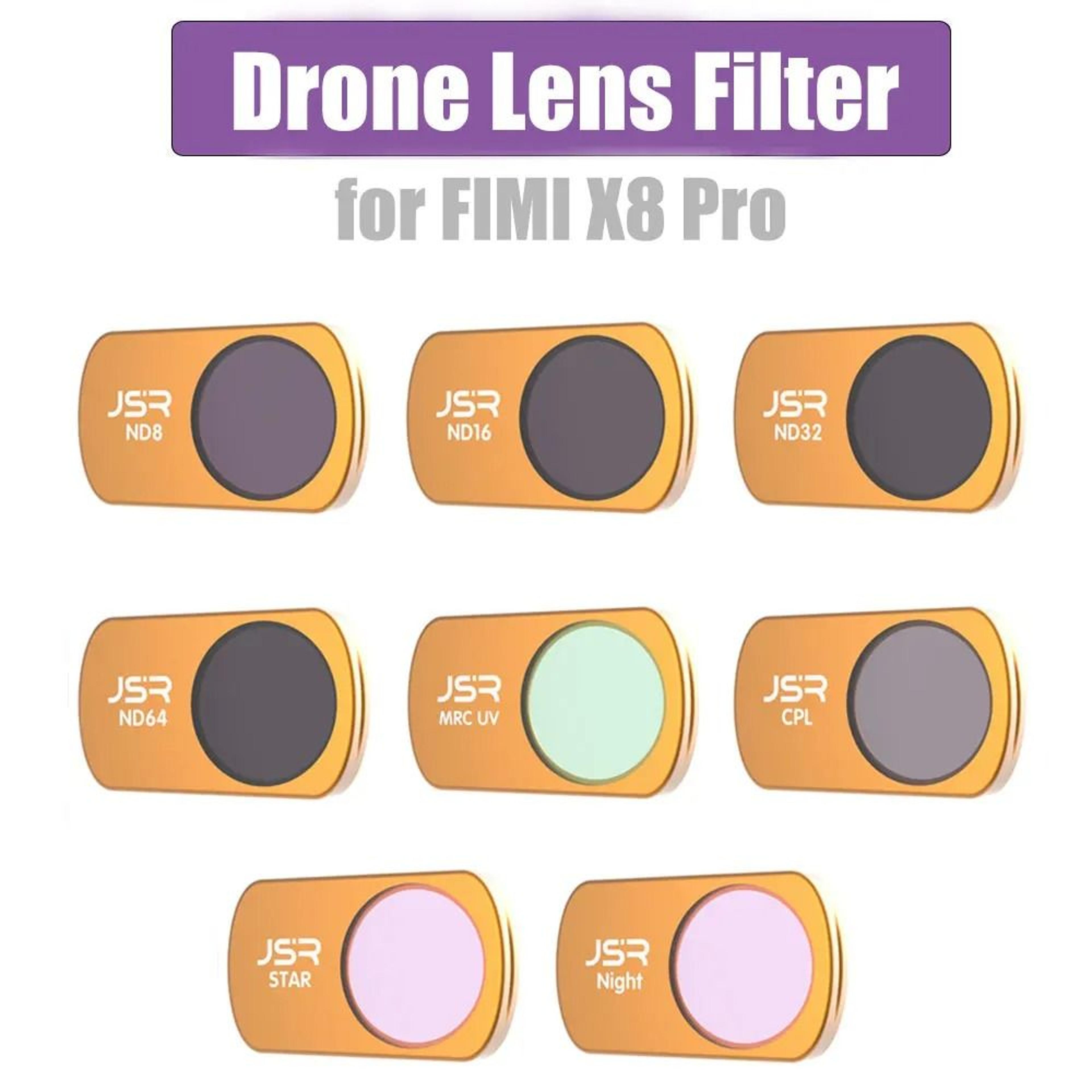 camera lens filter set (uv, cpl, nd, ndpl) for fimi x8 pro drone