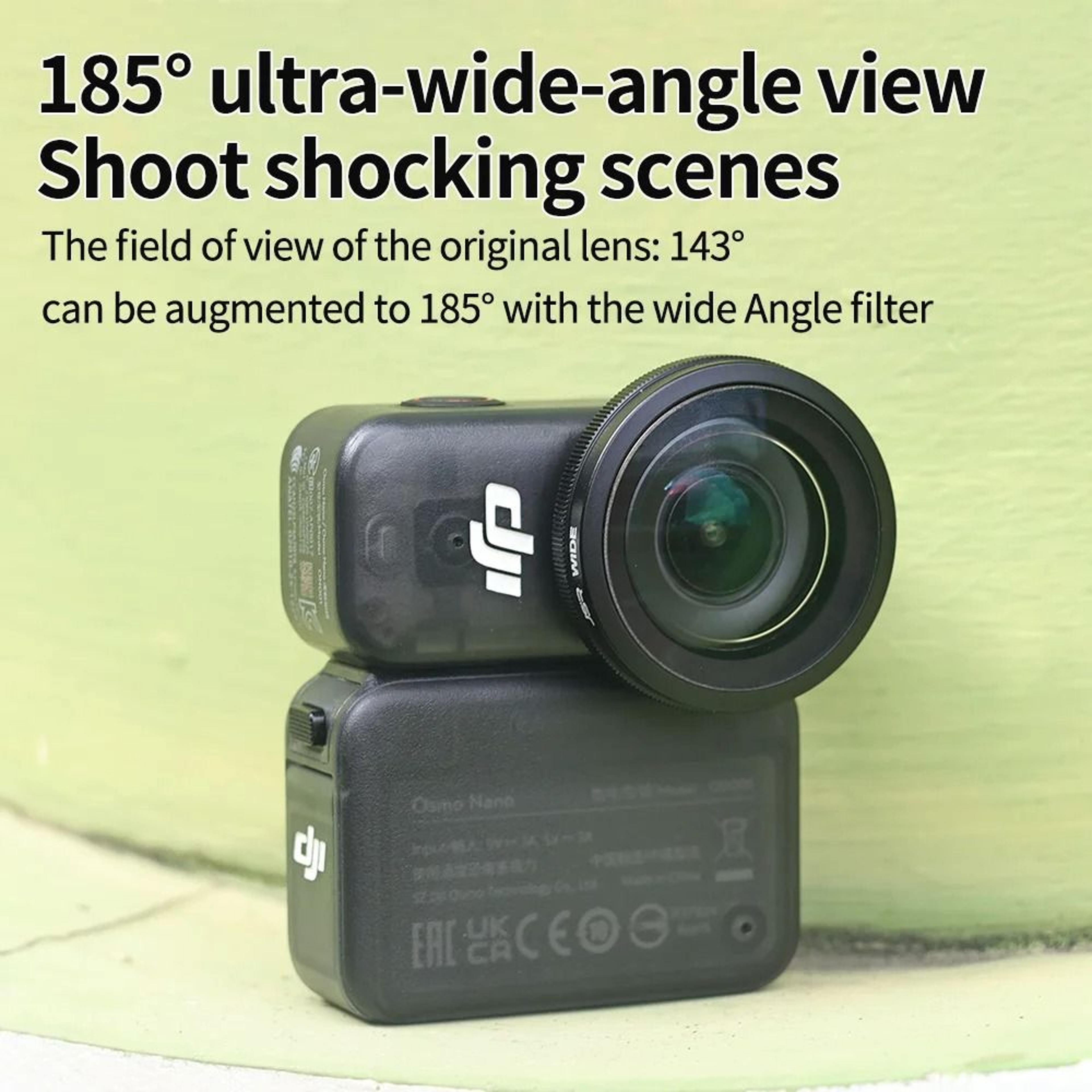 185° ultra wide-angle camera lens and panoramic kit for dji osmo nano