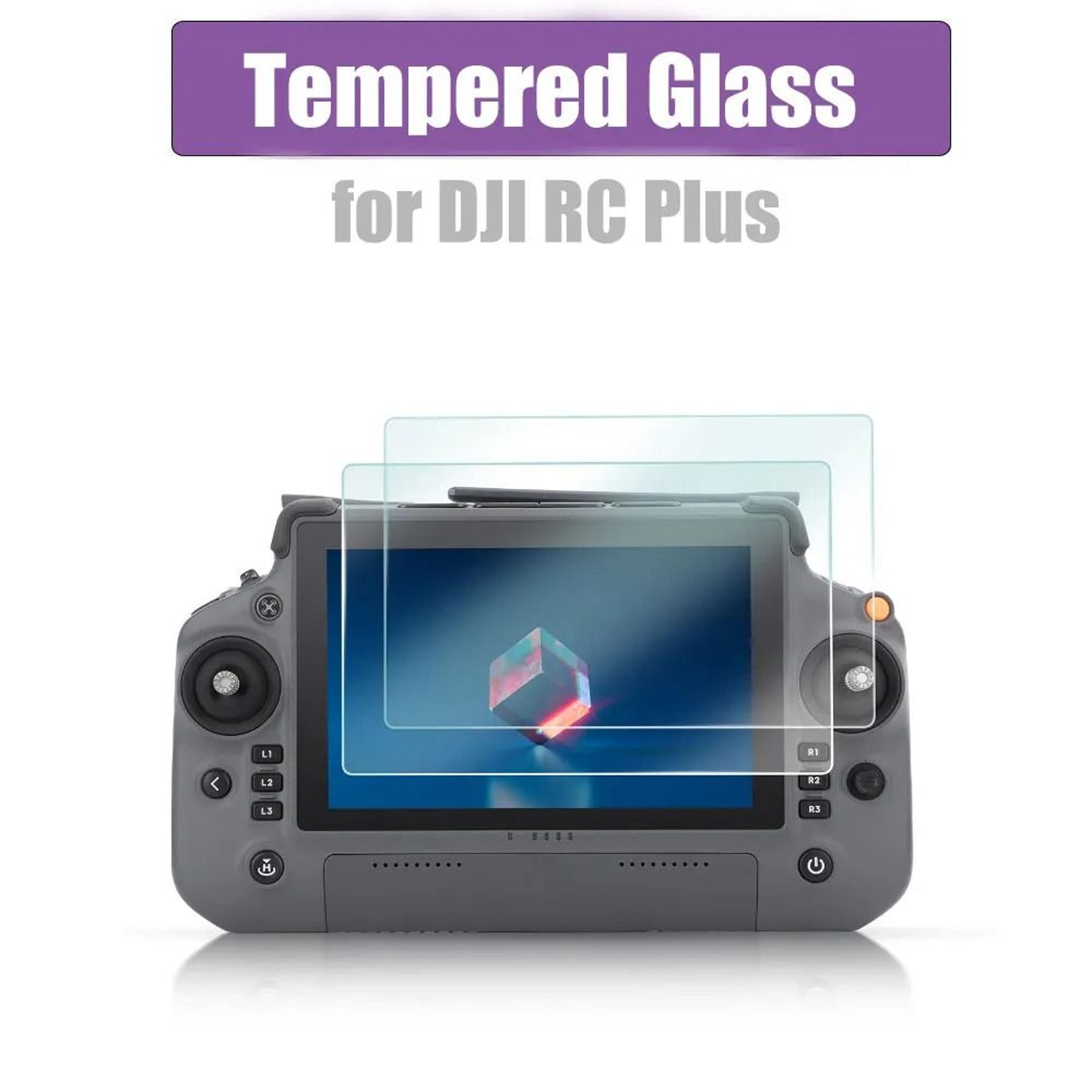 2-pack tempered glass screen protector film for dji rc plus remote control
