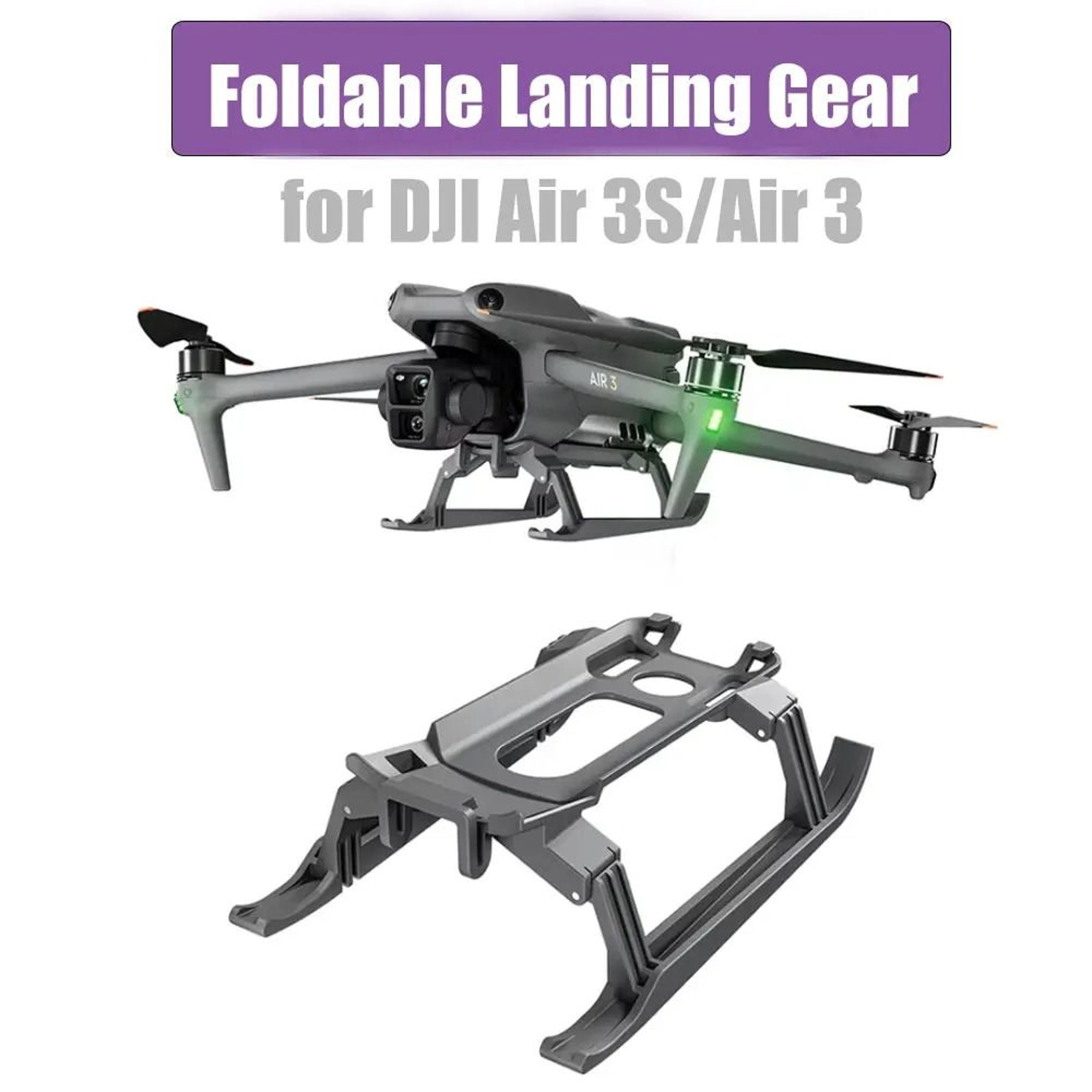 foldable landing gear extensions and skid protector for dji air 3s / air 3