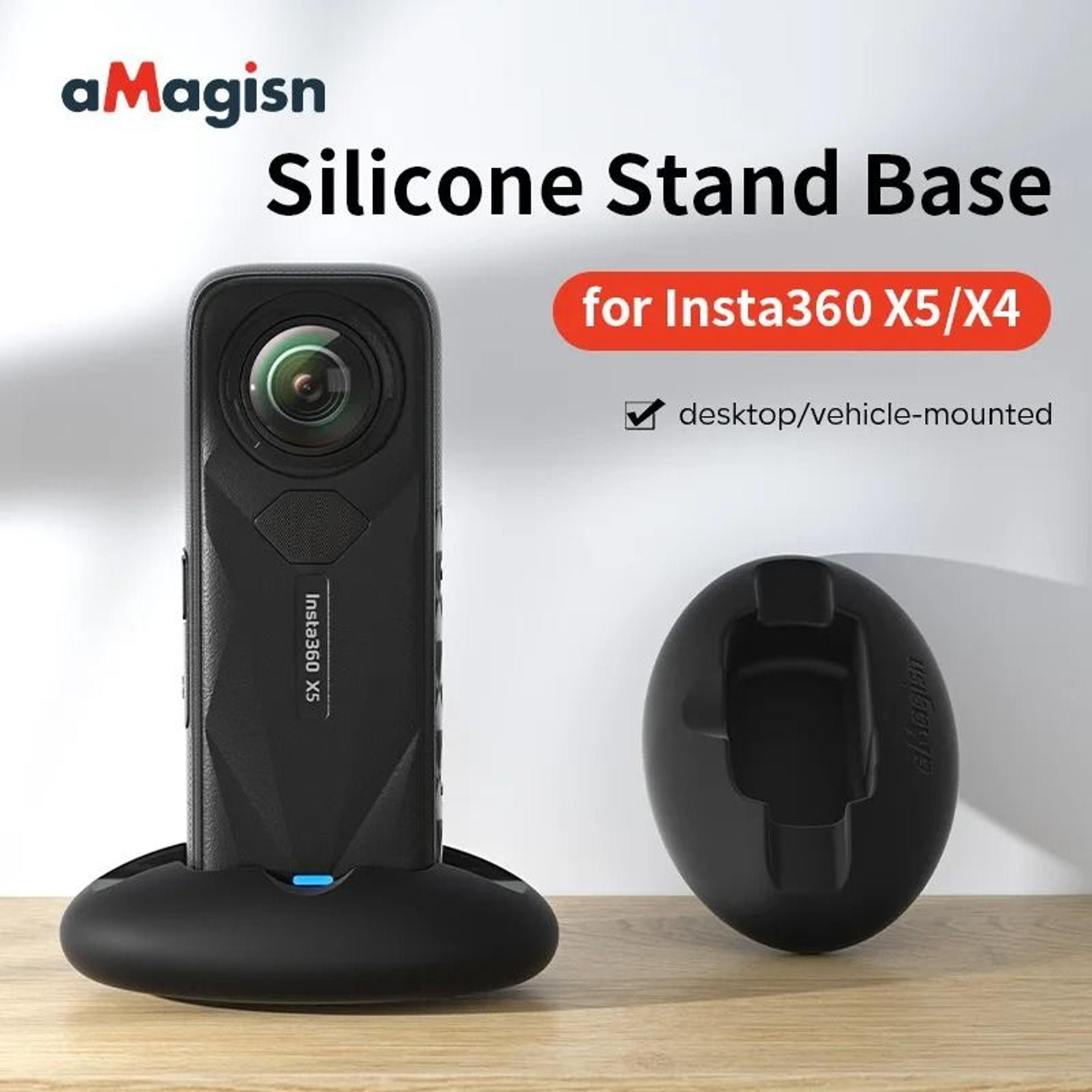 silicone desktop and vehicle mount base holder for insta360 x5 / x4 / x3