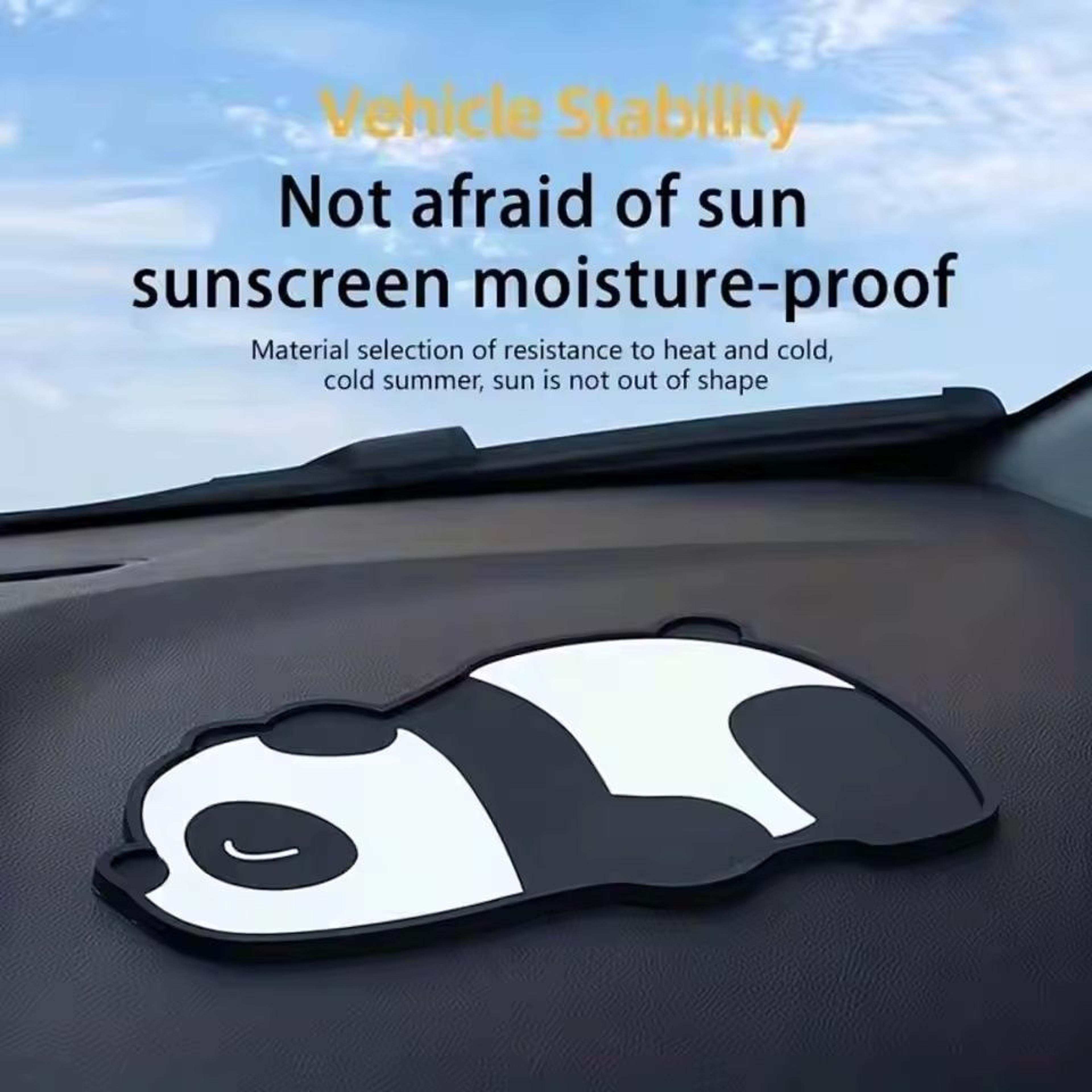 cute panda car dashboard ornament with anti-slip secure mat for interior decoration