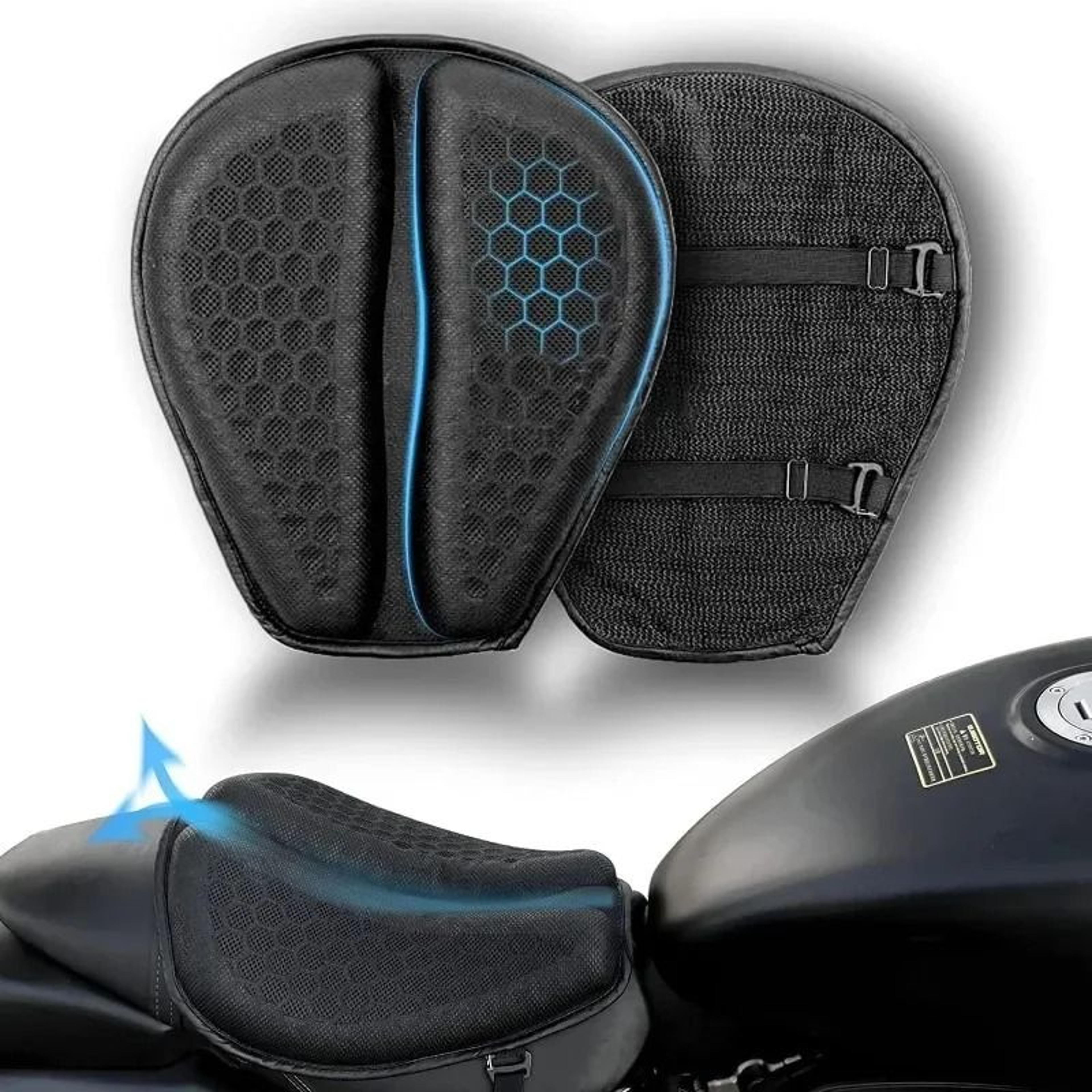 3d honeycomb anti-slip motorcycle gel seat cushion for pressure relief and long-distance riding comfort