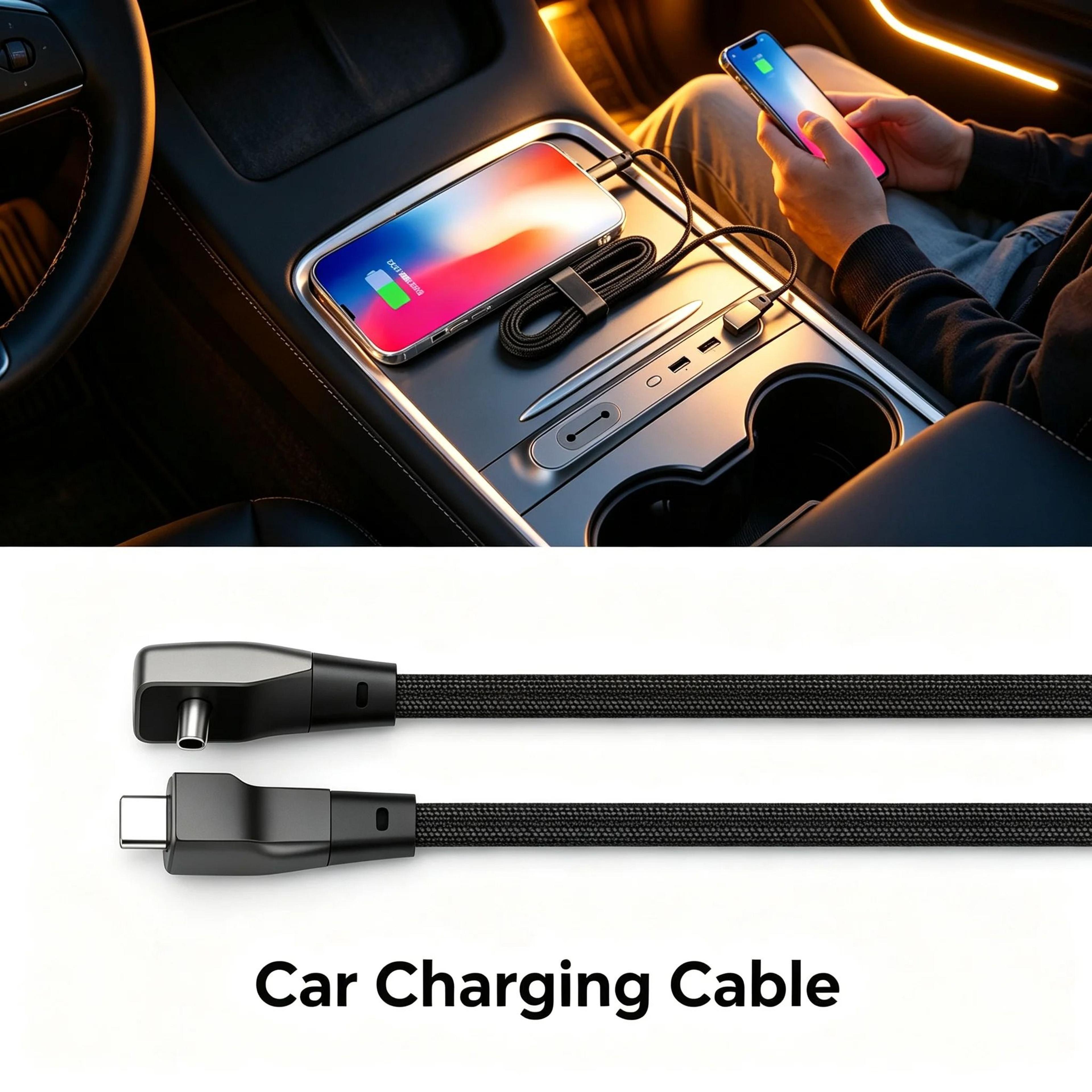 60w fast charging 90-degree elbow phone cable for tesla