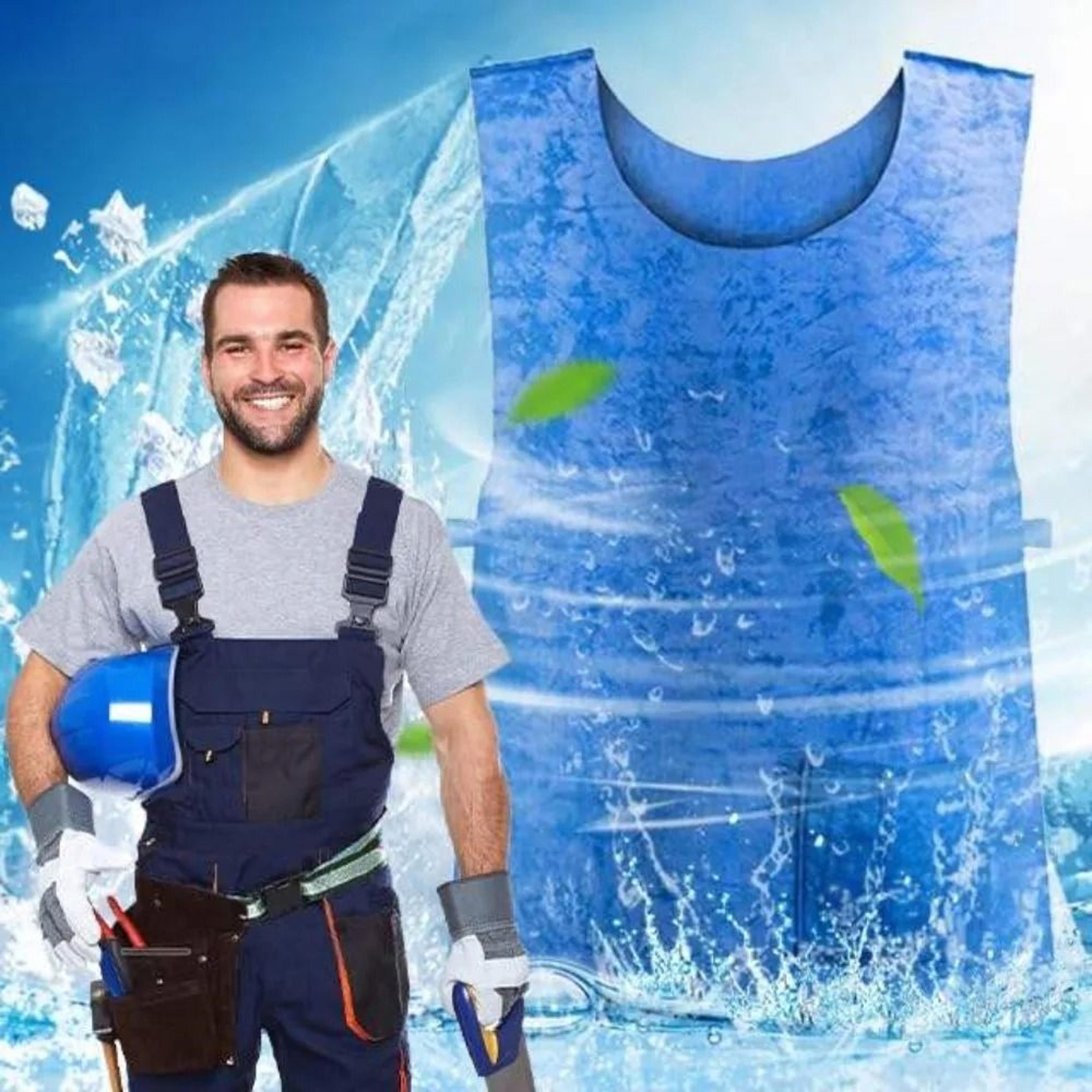 pva water-activated evaporative cooling vest for hot weather