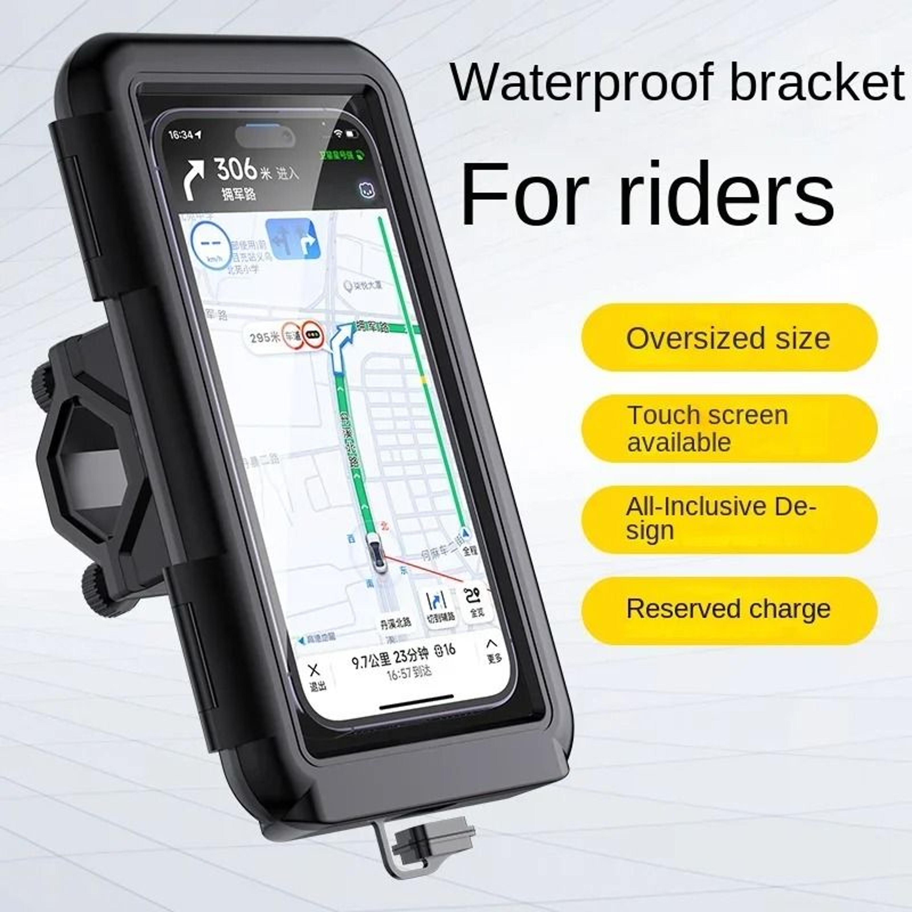 waterproof motorcycle and bicycle handlebar phone mount bag